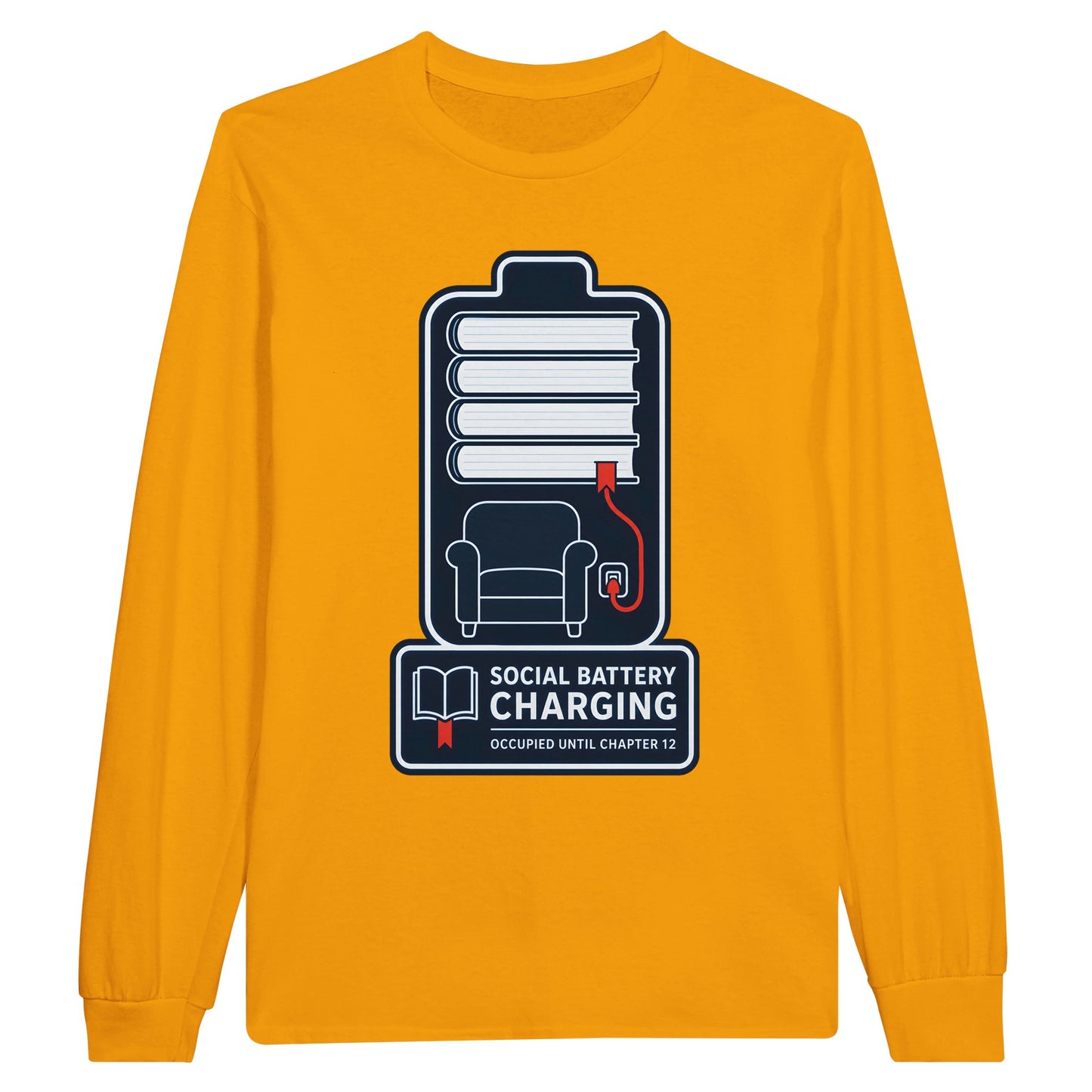 Social Battery Charging Long-Sleeve T-shirt — product view 4