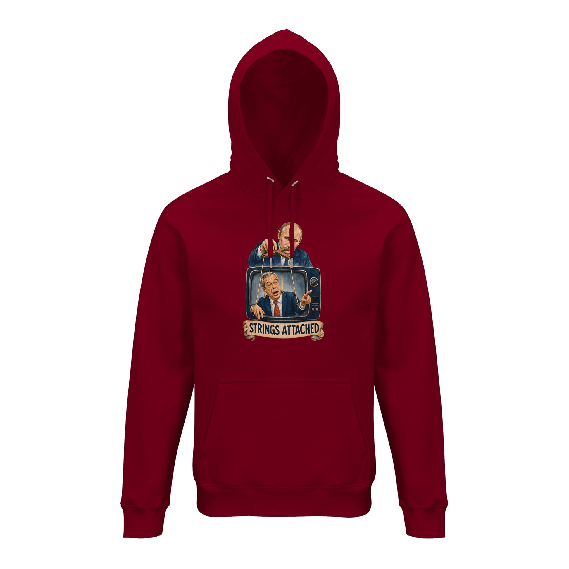 Strings Attached Political Satire Hoodie — product view 4
