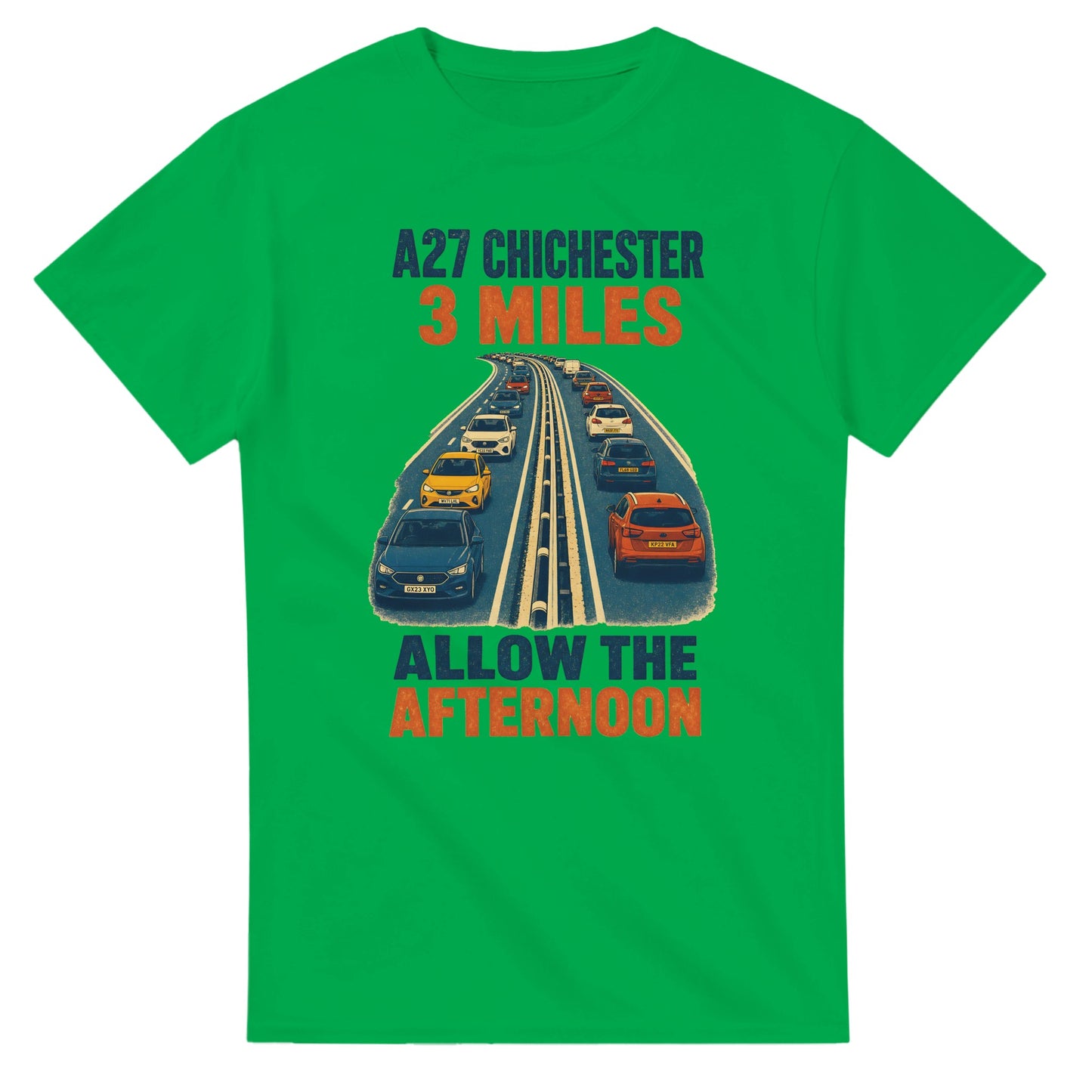 A27 Chichester – 3 Miles, Allow the Afternoon T-shirt — product view 11