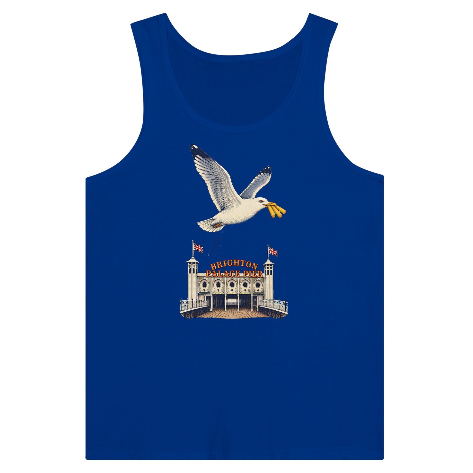 Brighton Palace Pier Chip Heist Premium Unisex Tank Top — product view 3