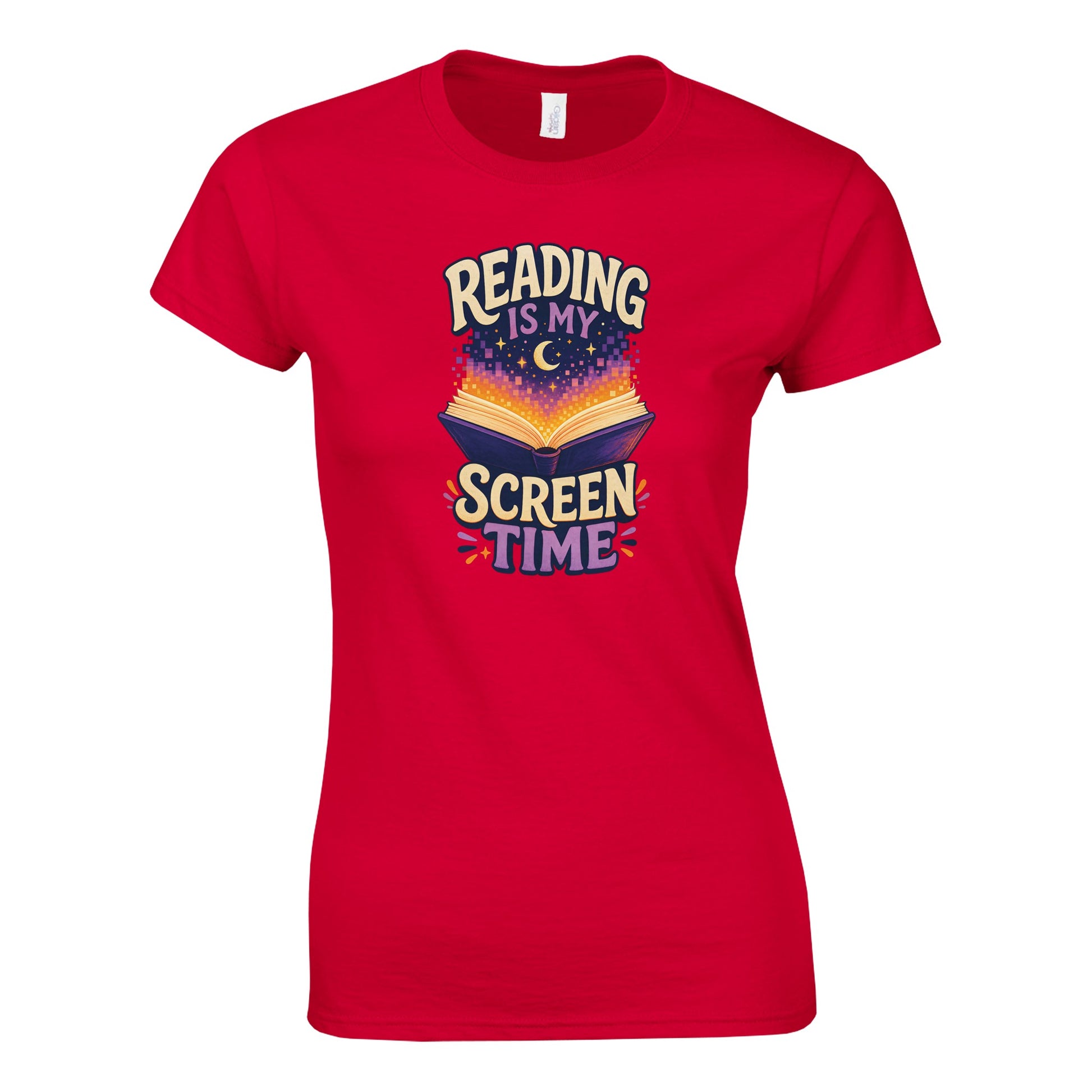 Reading Is My Screen Time Book Graphic Women's T-shirt — product view 2