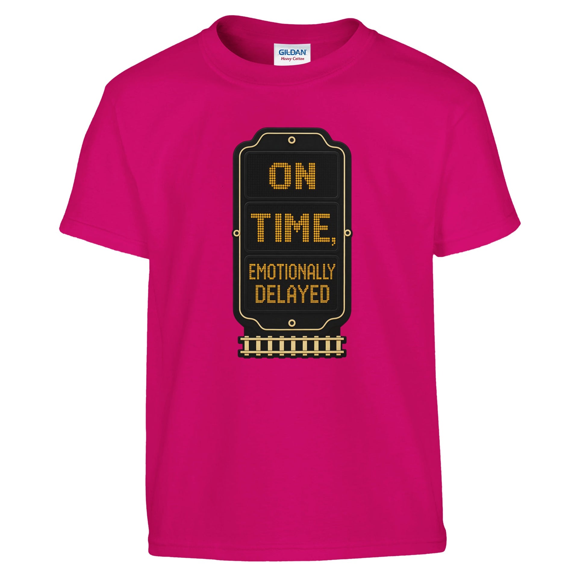 On Time, Emotionally Delayed Rail Graphic Kids' T-shirt — product view 11
