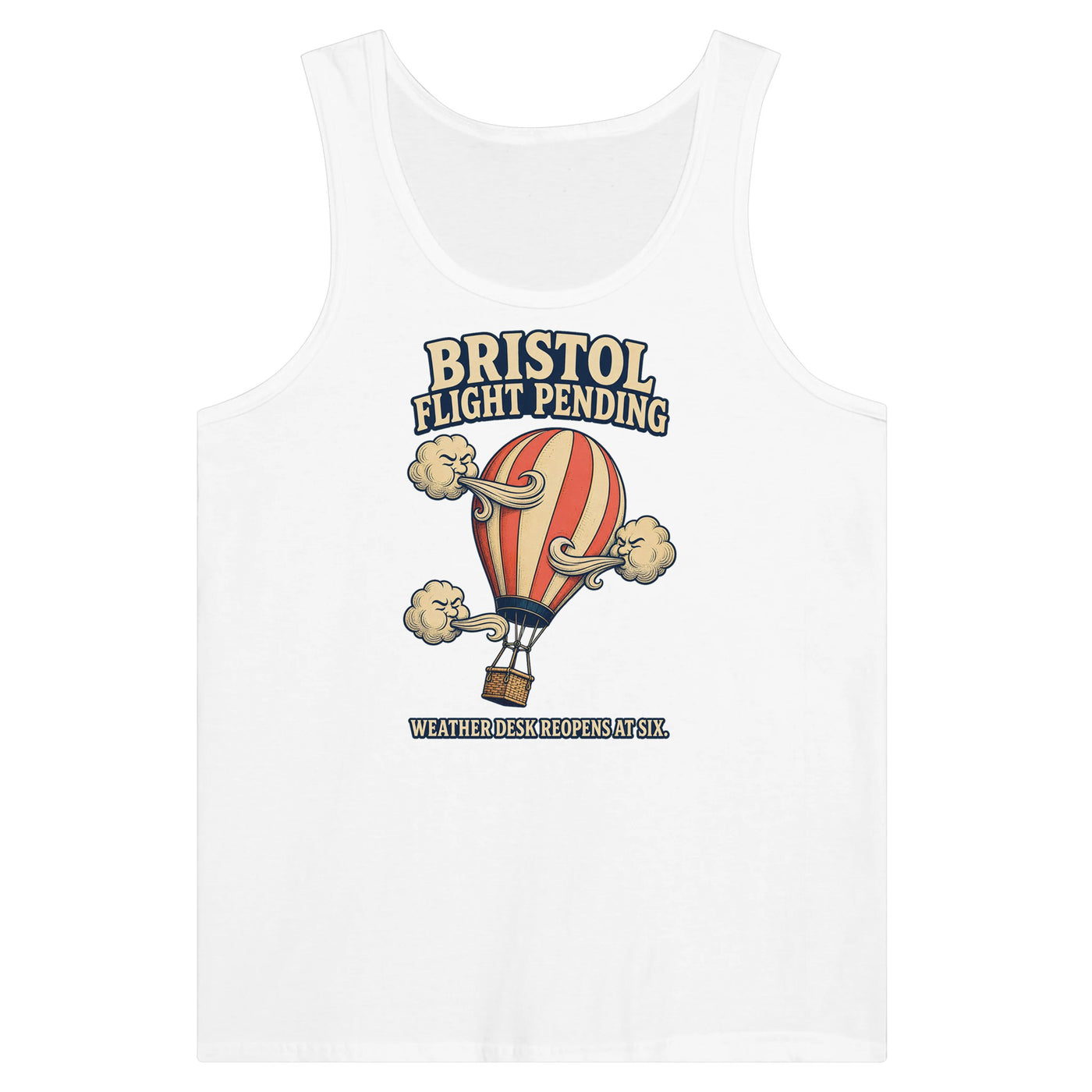 Bristol Flight Pending – Weather Desk Premium Unisex Tank Top