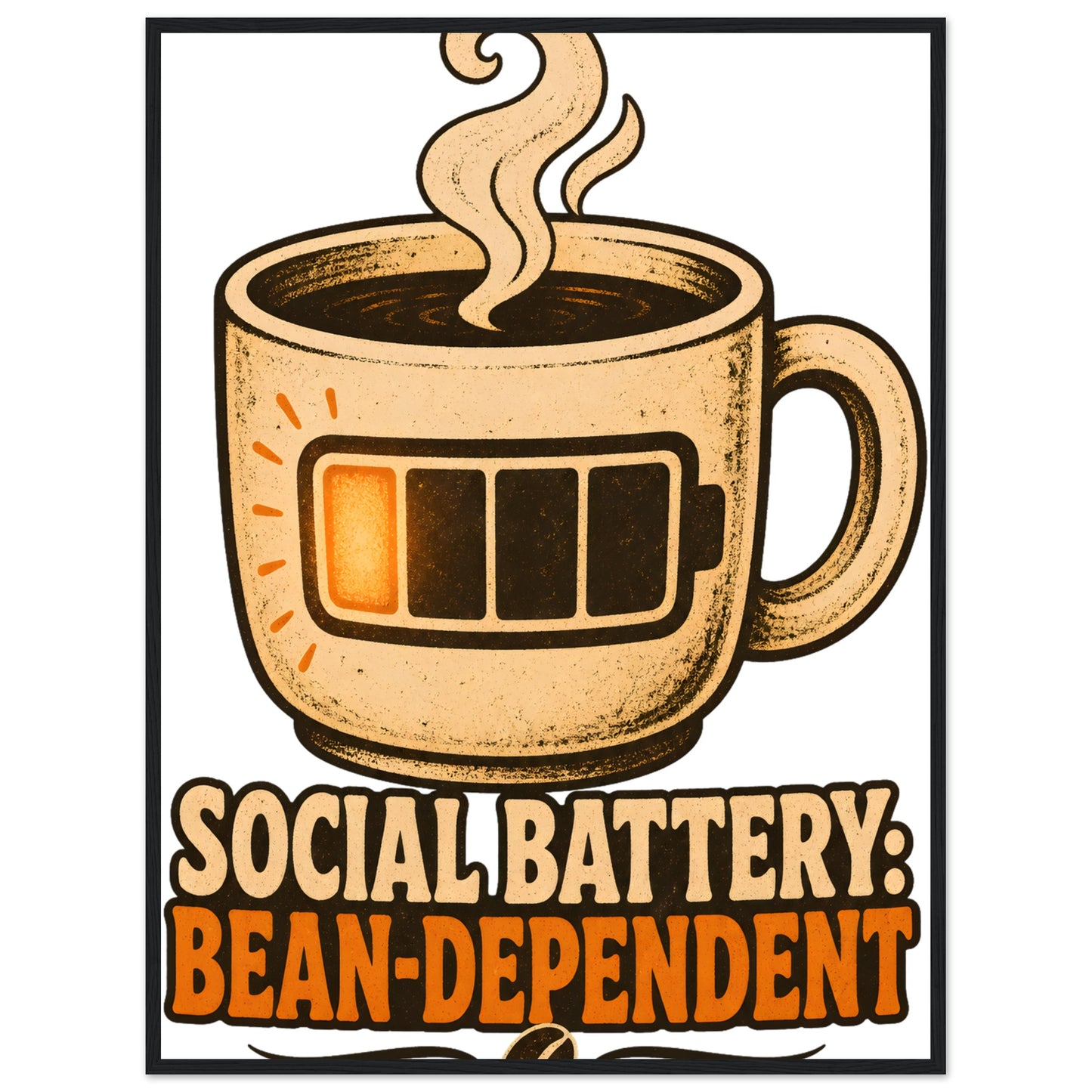 Social Battery: Bean-Dependent Graphic Framed Wall Art — product view 8
