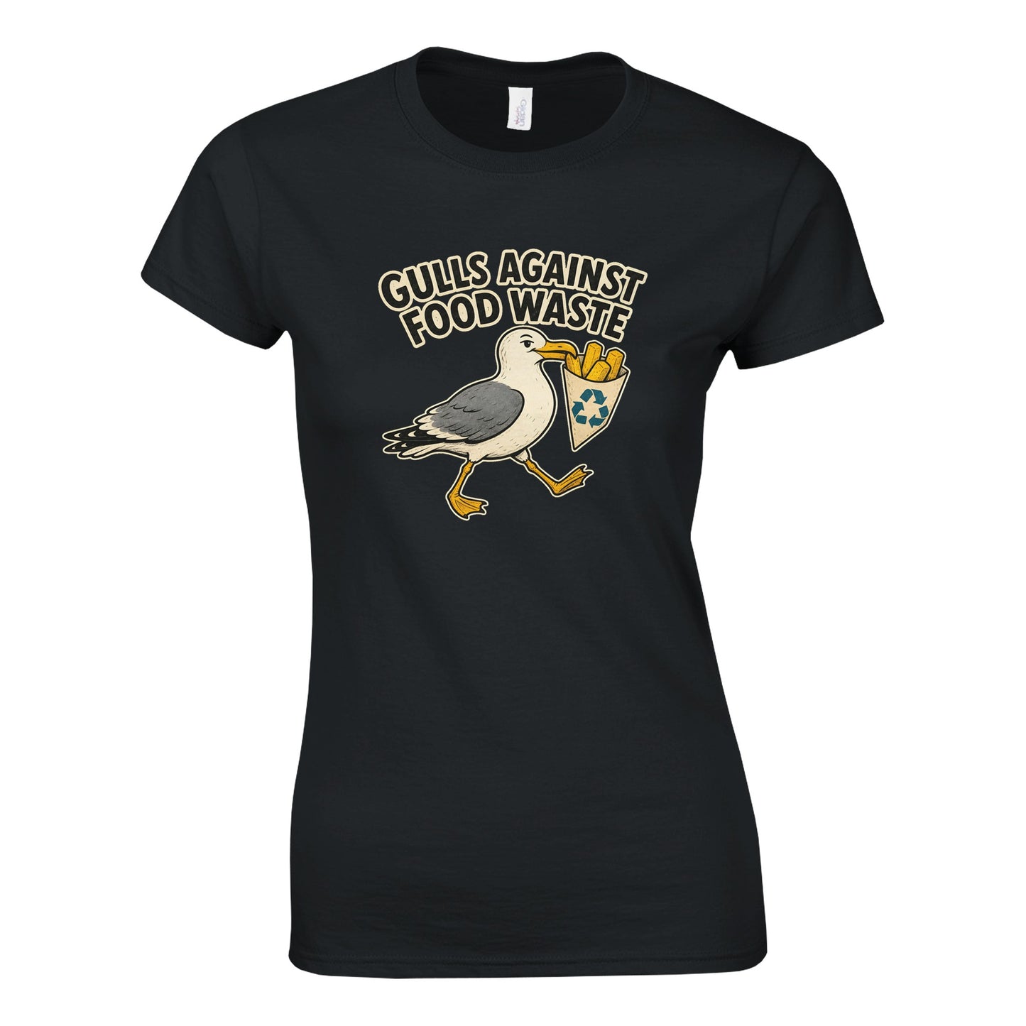 Gulls Against Food Waste Graphic Women's T-shirt — product view 9