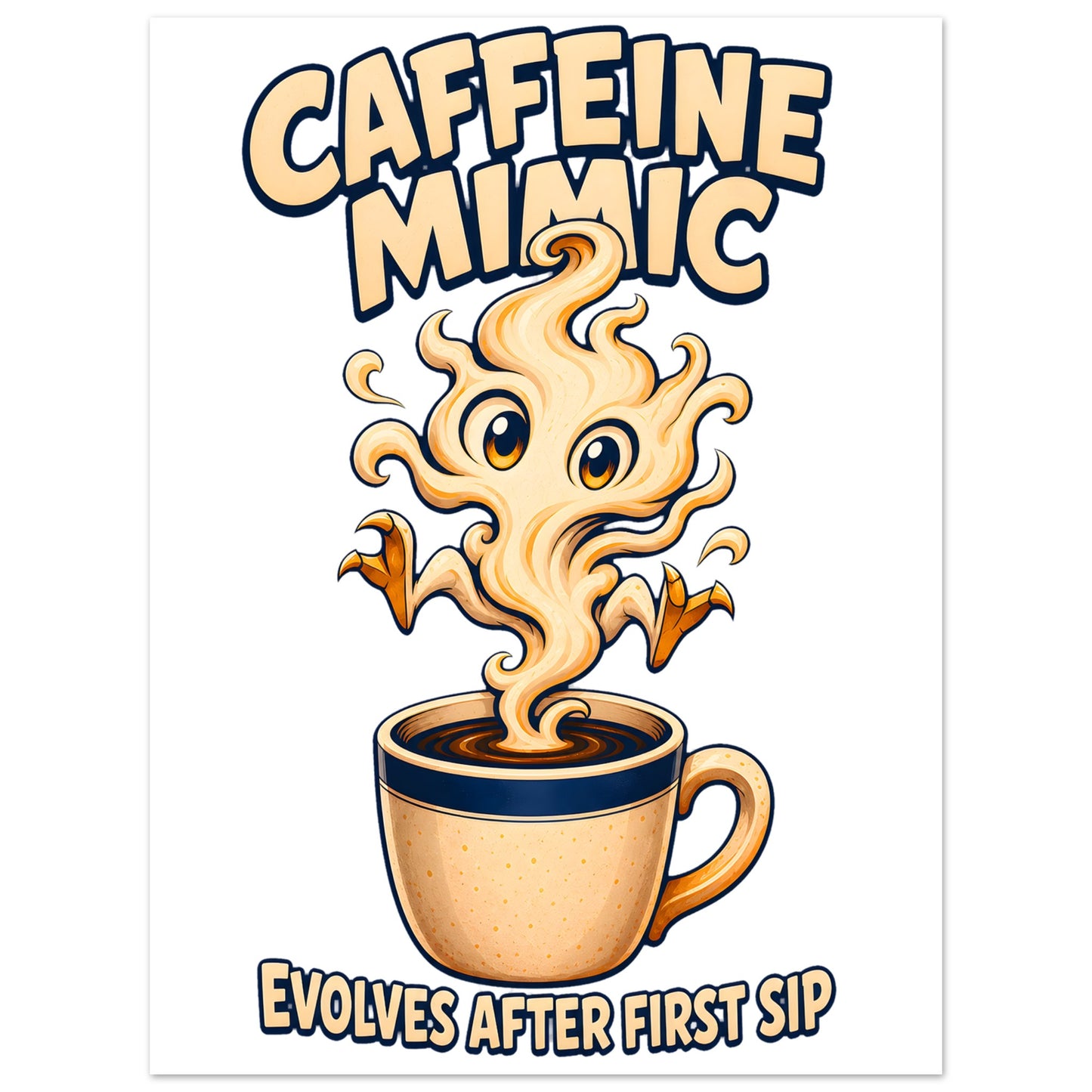 Caffeine Mimic – Evolves After First Sip Aluminium Print — product view 1