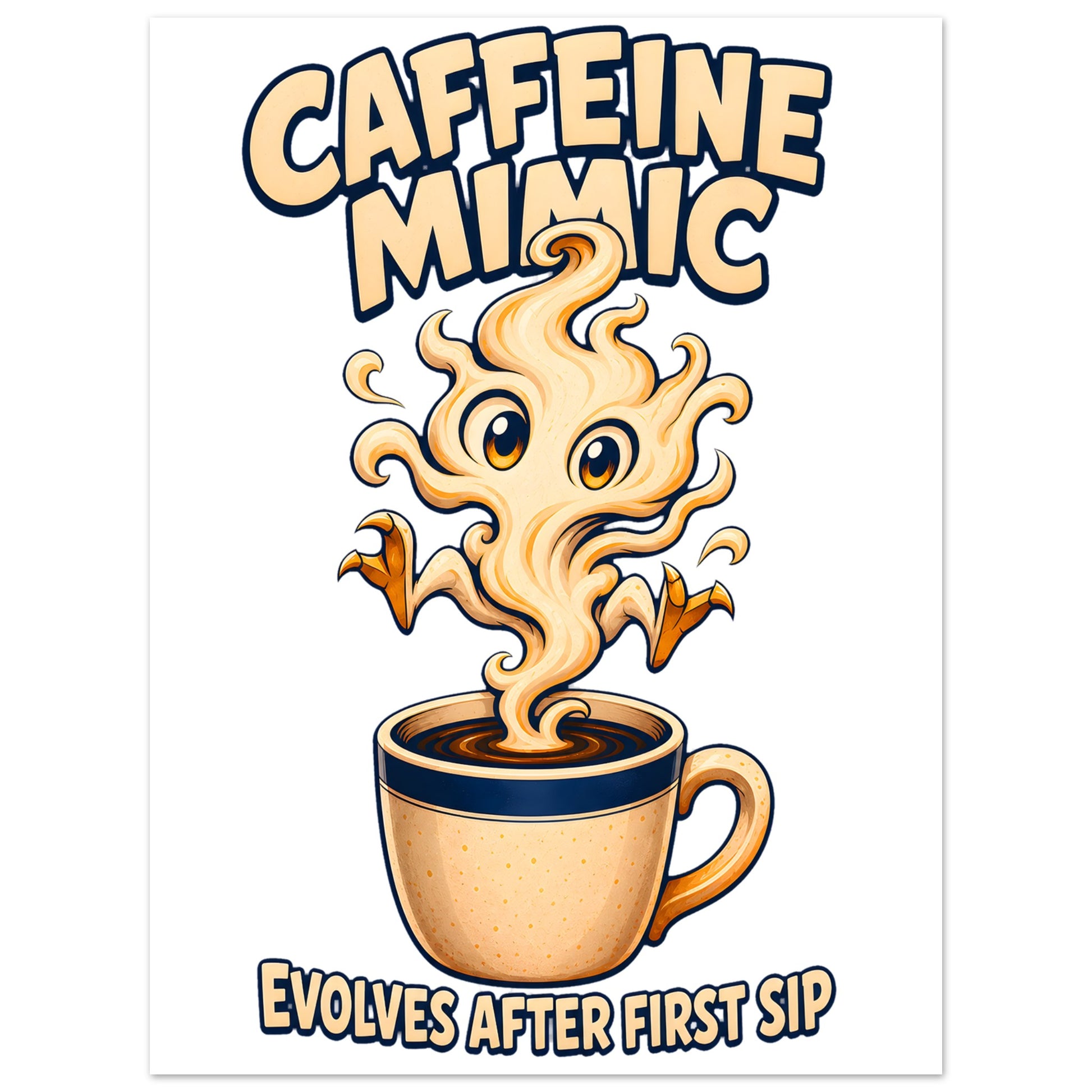Caffeine Mimic – Evolves After First Sip Aluminium Print — product view 1