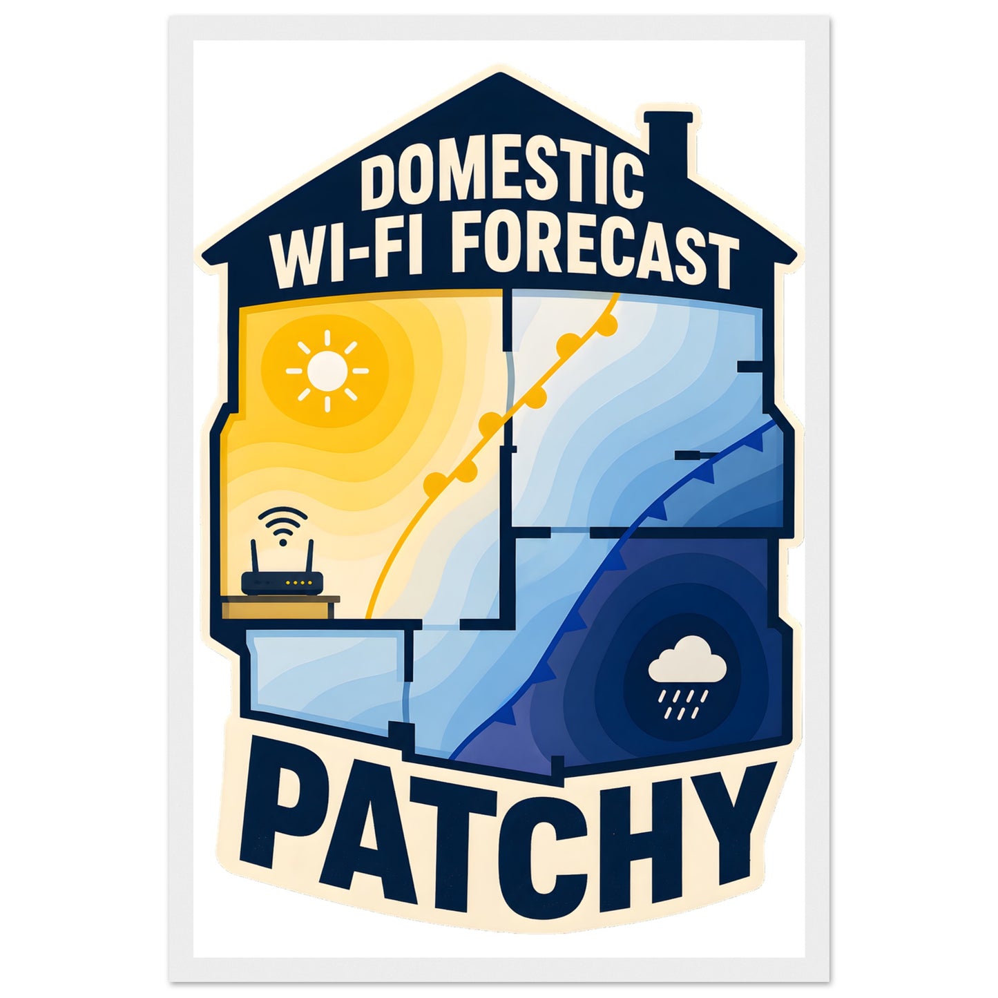 Domestic Wi-Fi Forecast Patchy Framed Wall Art — product view 1