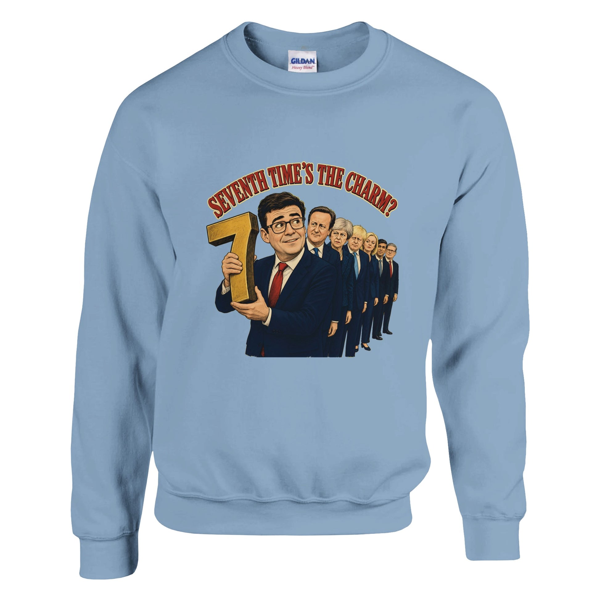 Seventh Time’s the Charm? UK Prime Minister Caricature Sweatshirt — product view 3