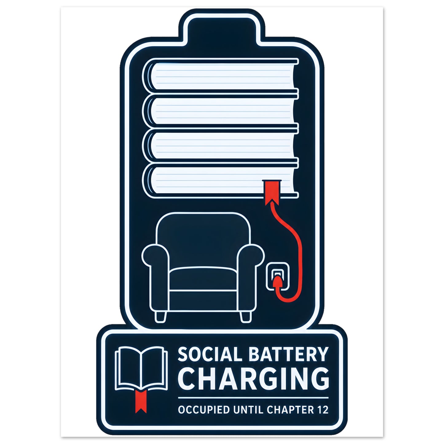 Social Battery Charging Aluminium Print — product view 1