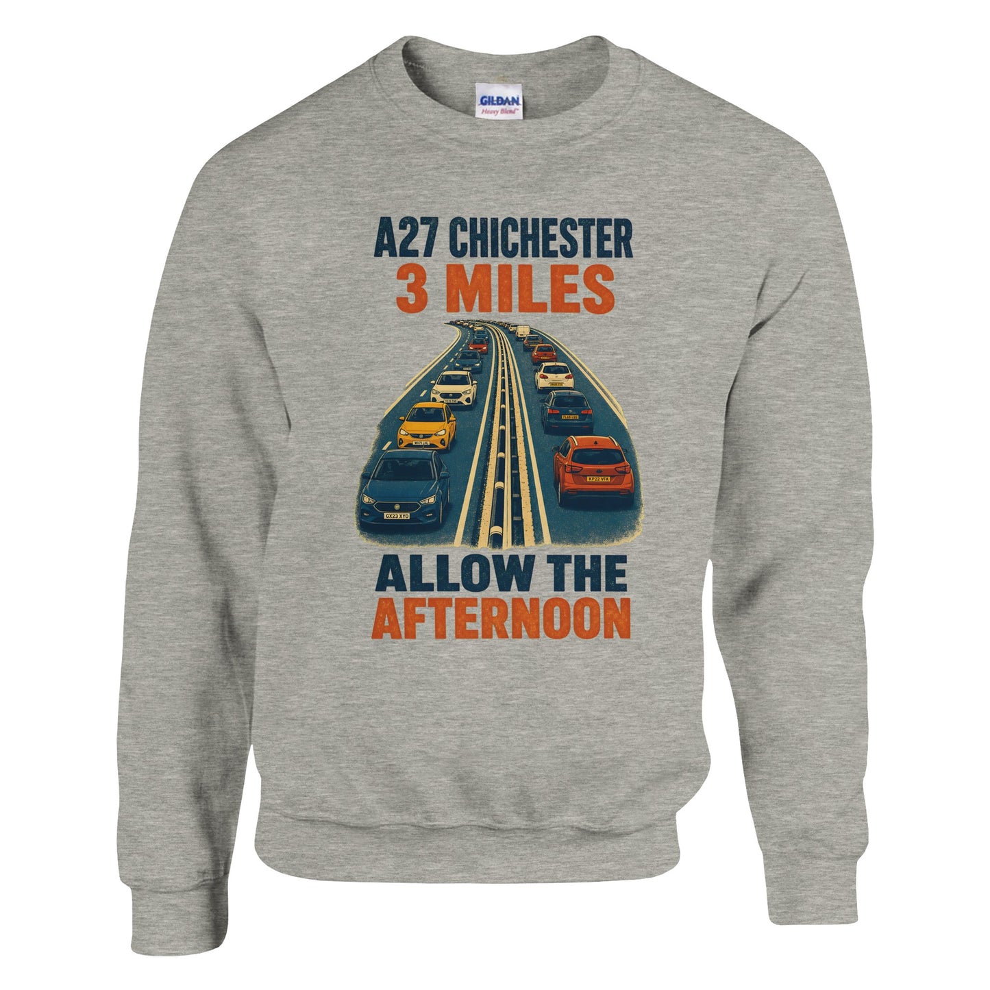 A27 Chichester – 3 Miles, Allow the Afternoon Sweatshirt — product view 16