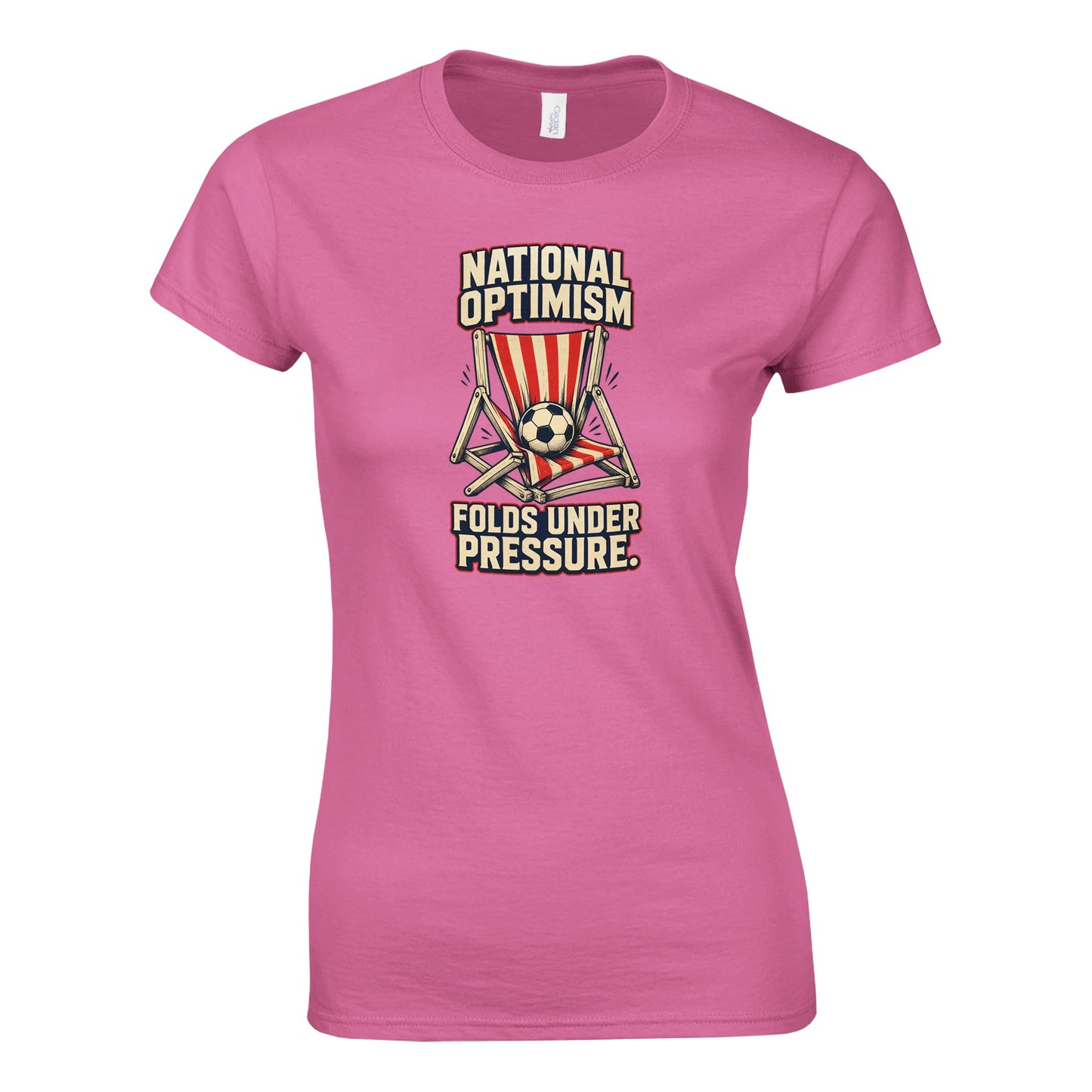 National Optimism Folds Under Pressure Football Women's T-shirt — product view 4