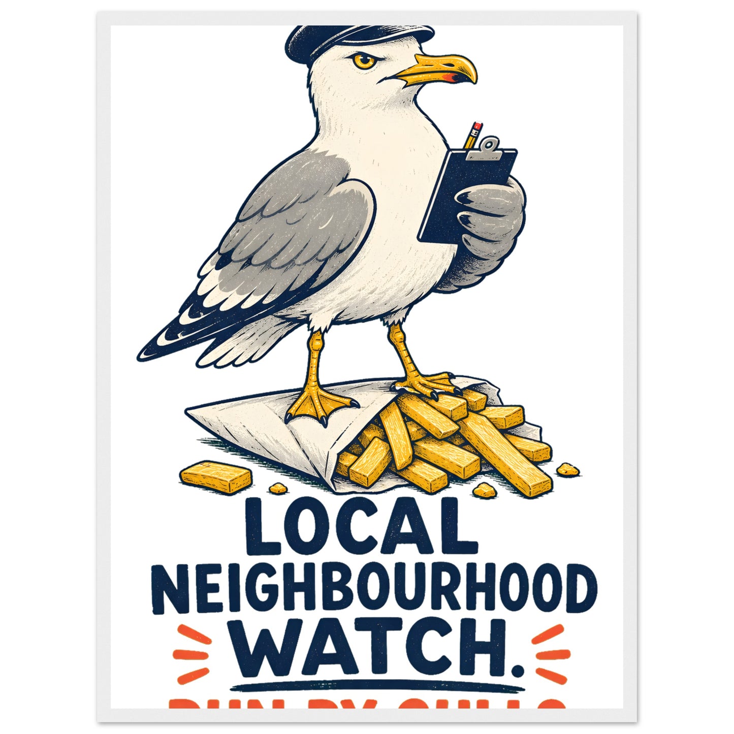 Local Neighbourhood Watch: Run by Gulls Framed Wall Art — product view 2