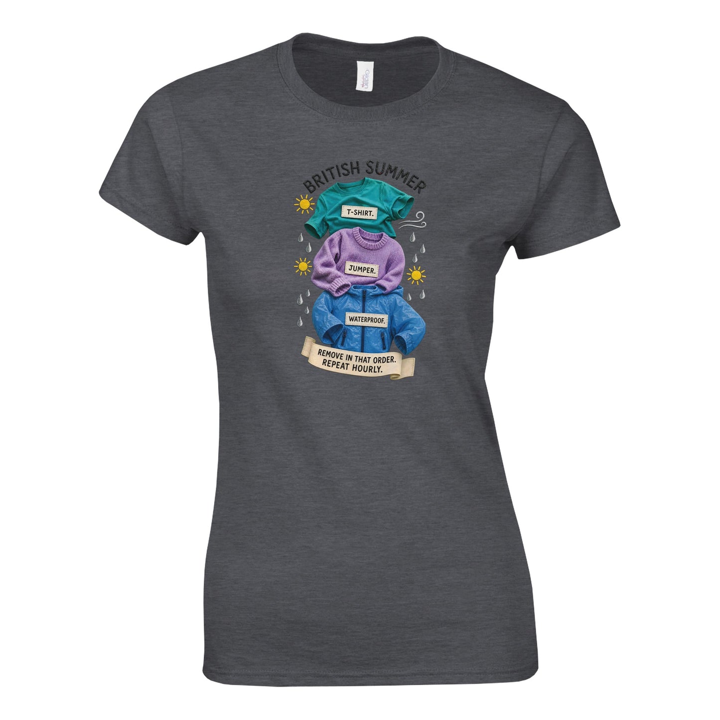 British Summer: Repeat Layers Hourly Women's T-shirt — product view 4