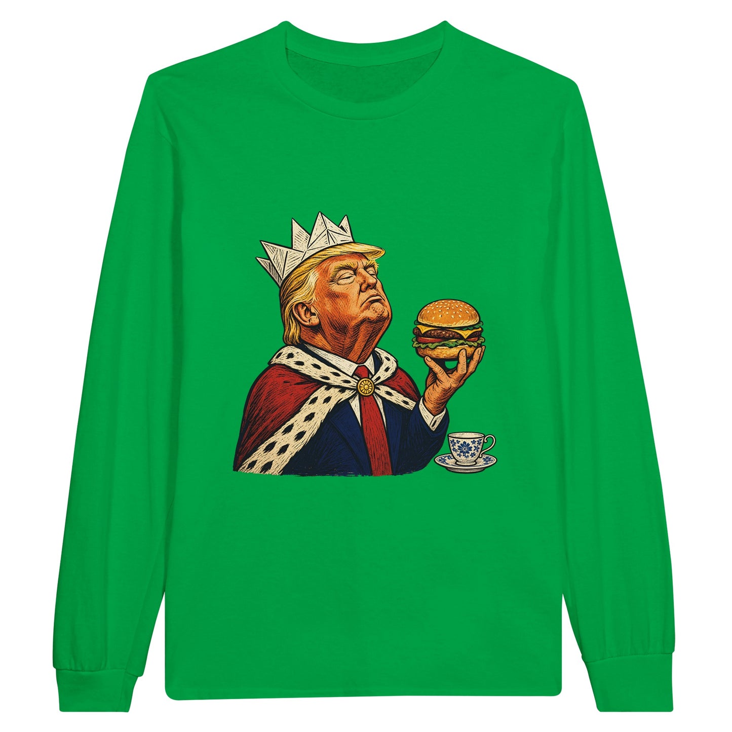 The Very Temporary Monarch — Trump Satire Long-Sleeve T-shirt — product view 12