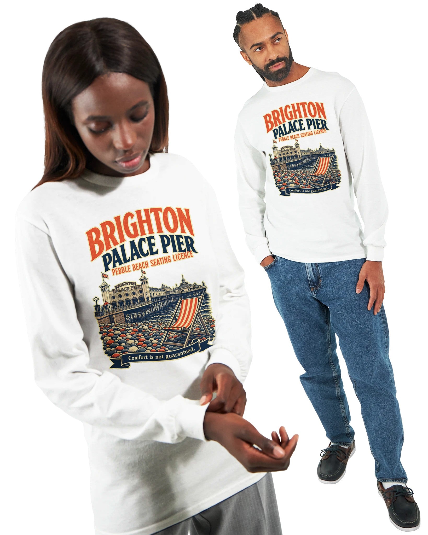 Brighton Pebble Beach Seating Licence Long-Sleeve T-shirt — product view 15