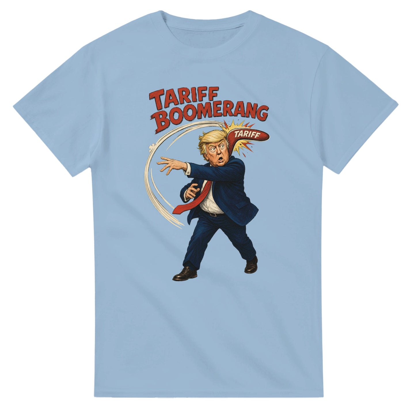 Tariff Boomerang – Trump Political Satire T-shirt — product view 15