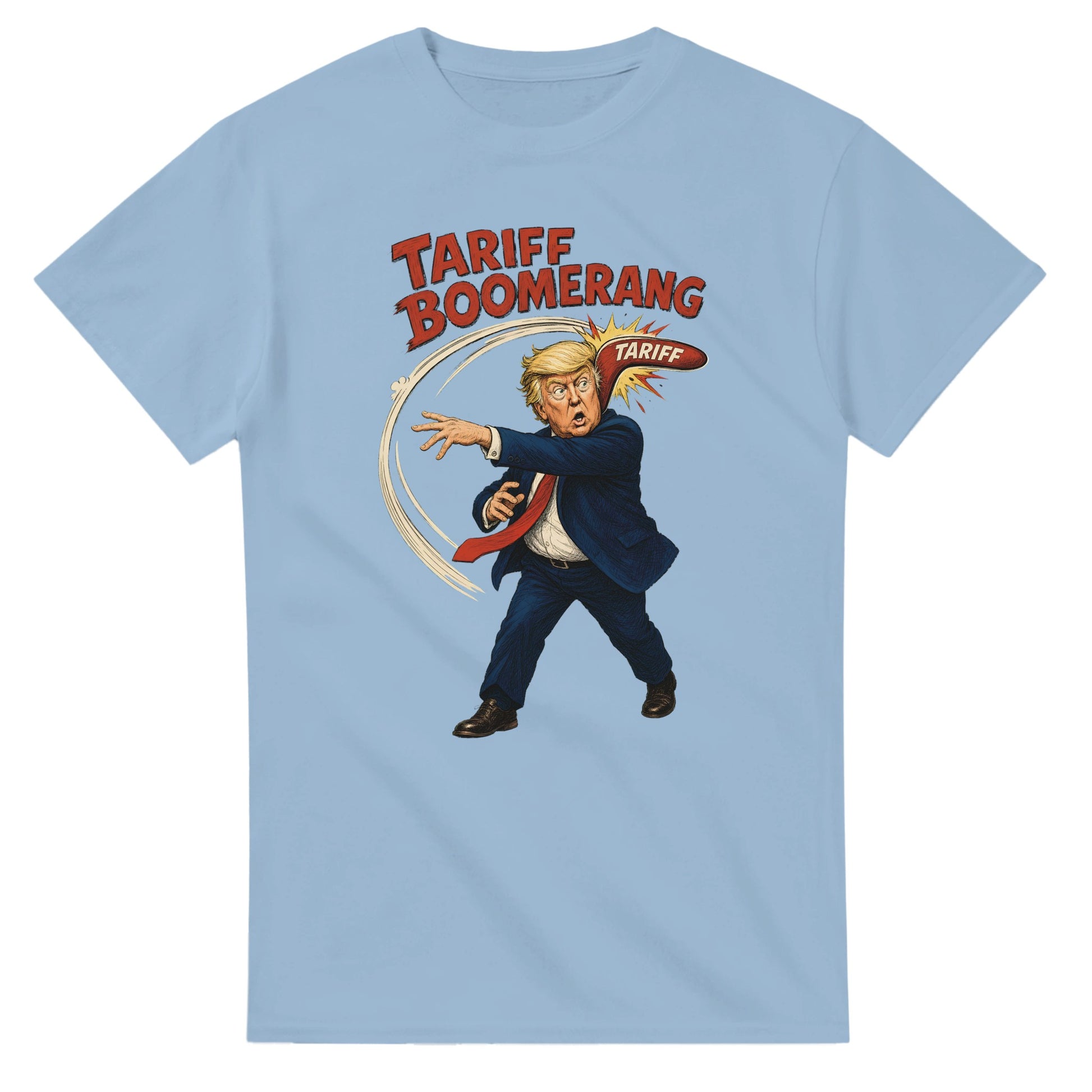 Tariff Boomerang – Trump Political Satire T-shirt — product view 15