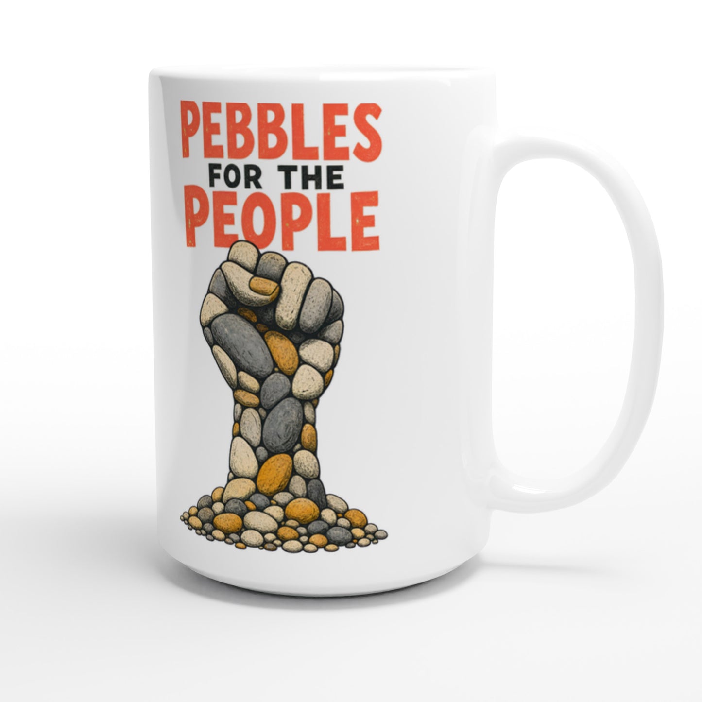 Pebbles for the People Graphic Large Mug — product view 3