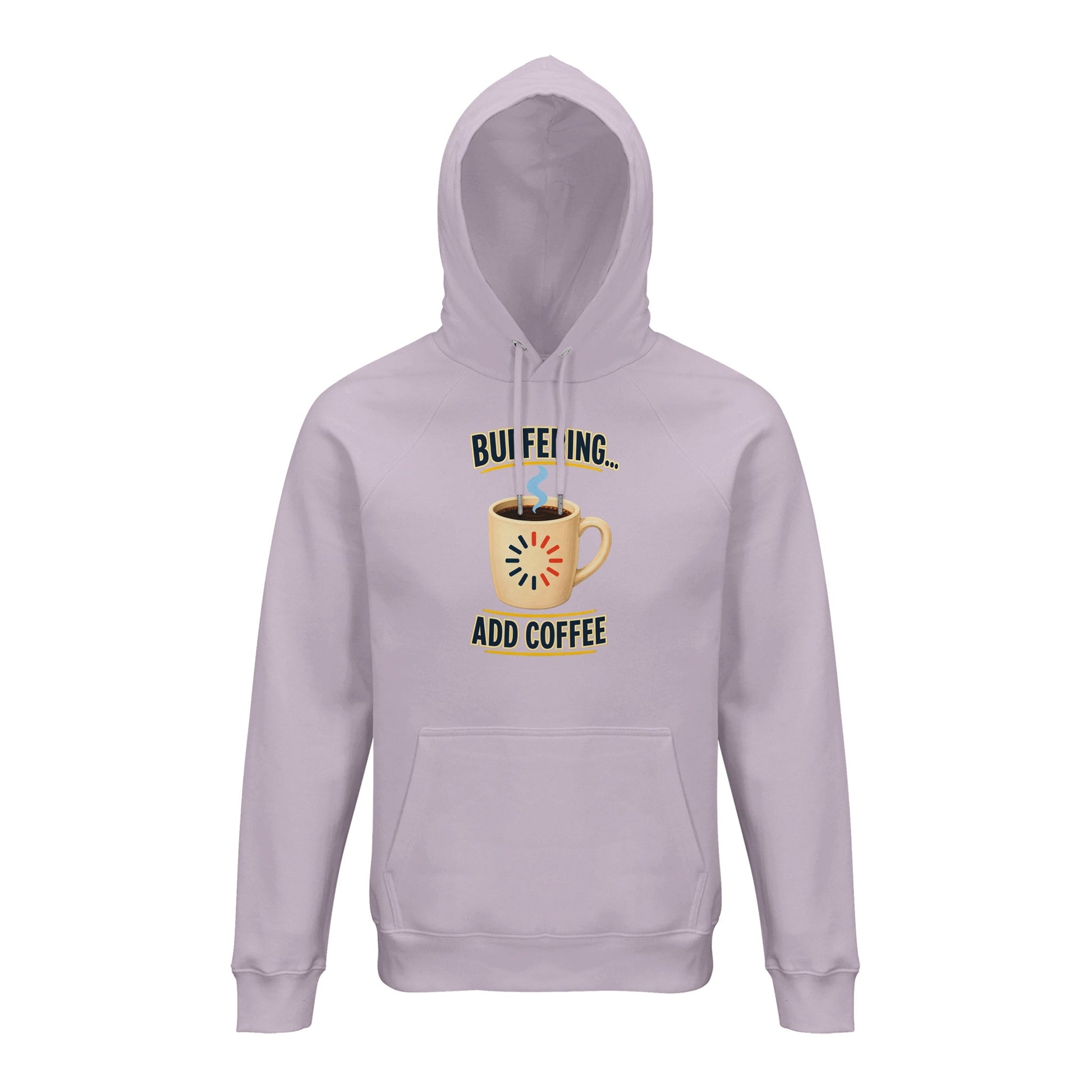 Buffering... Add Coffee — Outlined Loading Mug Graphic Hoodie — product view 4