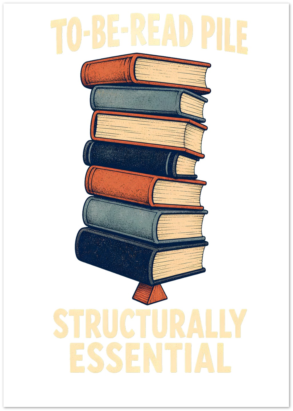To-Be-Read Pile: Structurally Essential Book Graphic Greeting Card Pack — product view 1