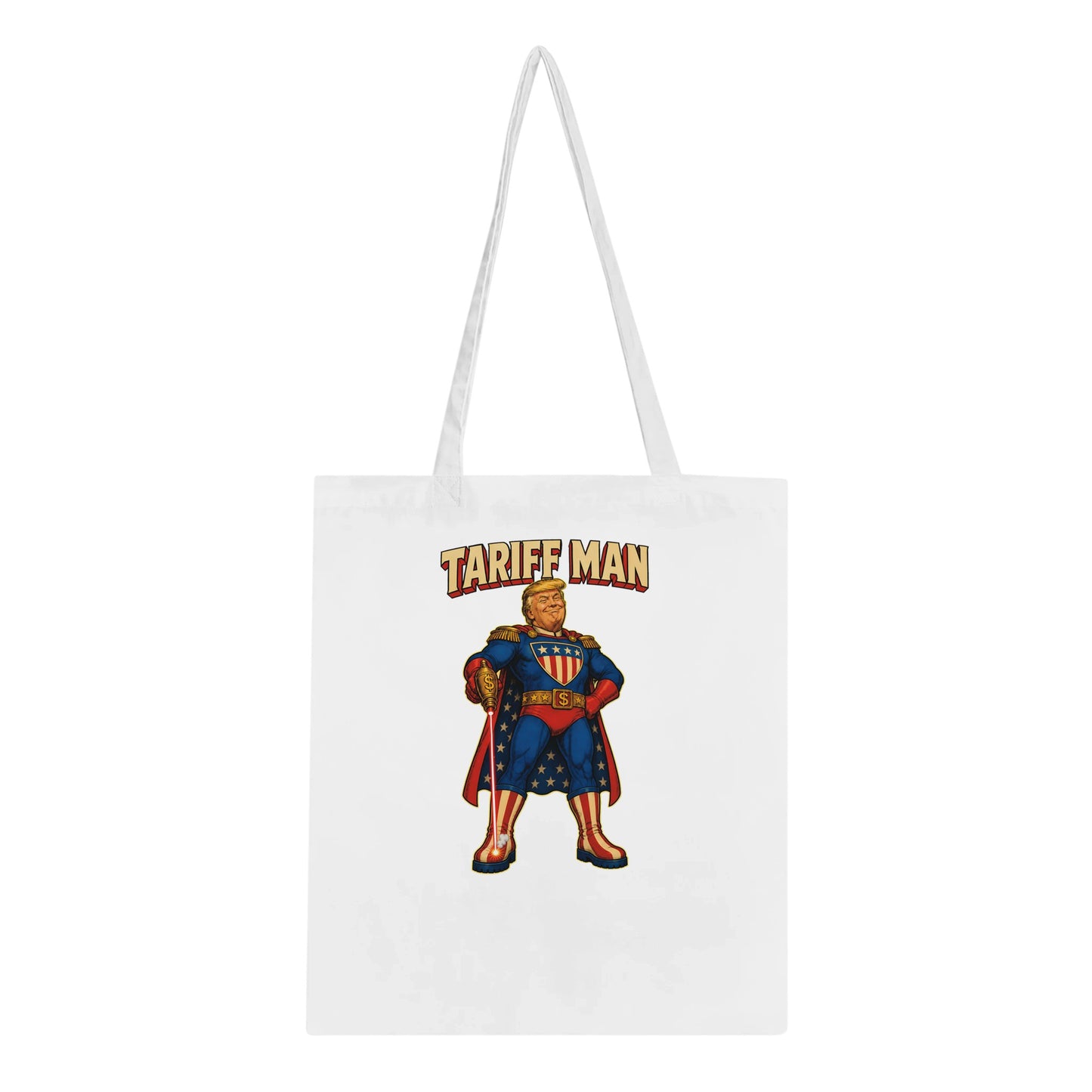 Tariff Man – Self-Shot Satire Tote Bag — product view 5