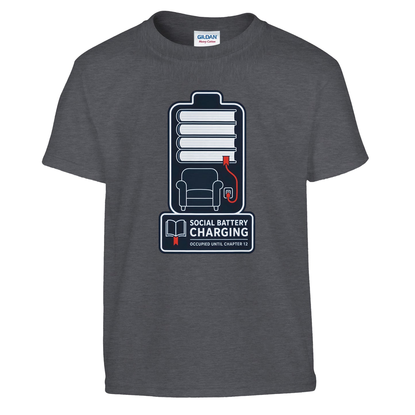 Social Battery Charging Kids' T-shirt — product view 12