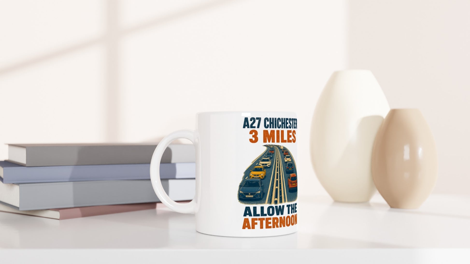 A27 Chichester – 3 Miles, Allow the Afternoon Mug — product view 5