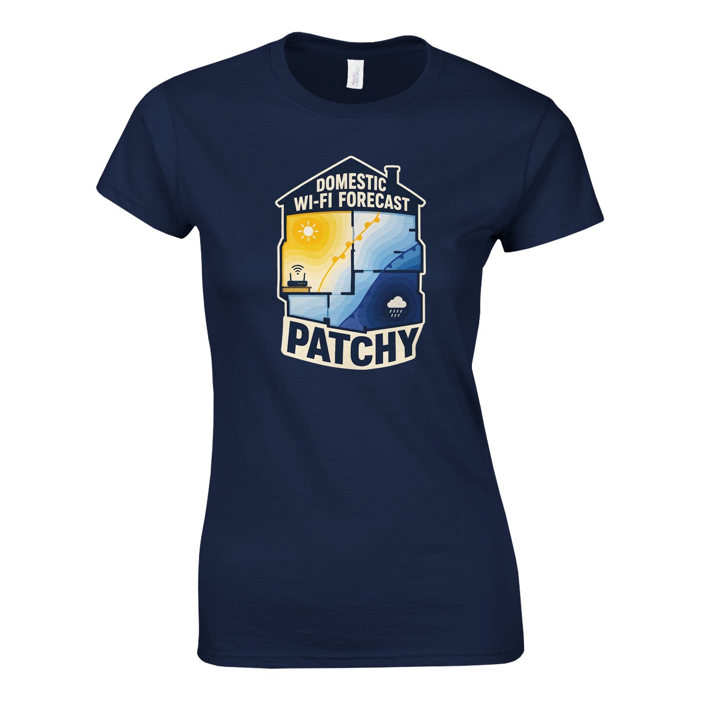 Domestic Wi-Fi Forecast Patchy Women's T-shirt — product view 10