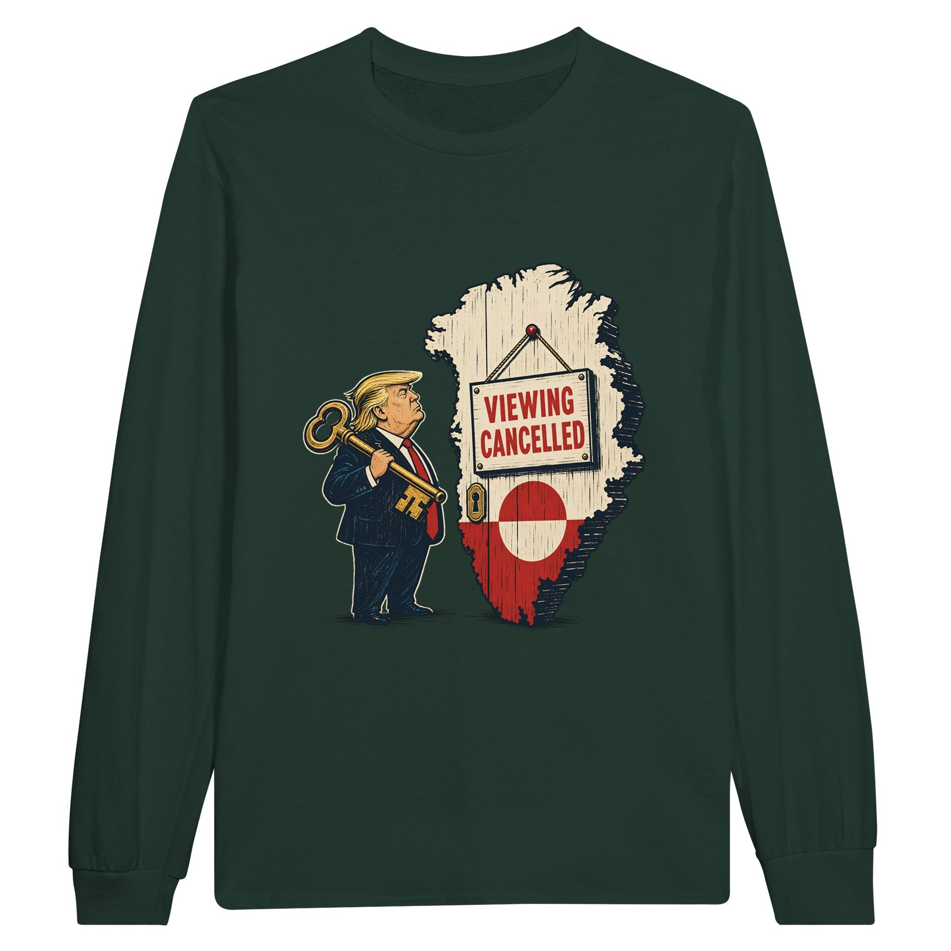Viewing Cancelled — Greenland Political Satire Long-Sleeve T-shirt — product view 5