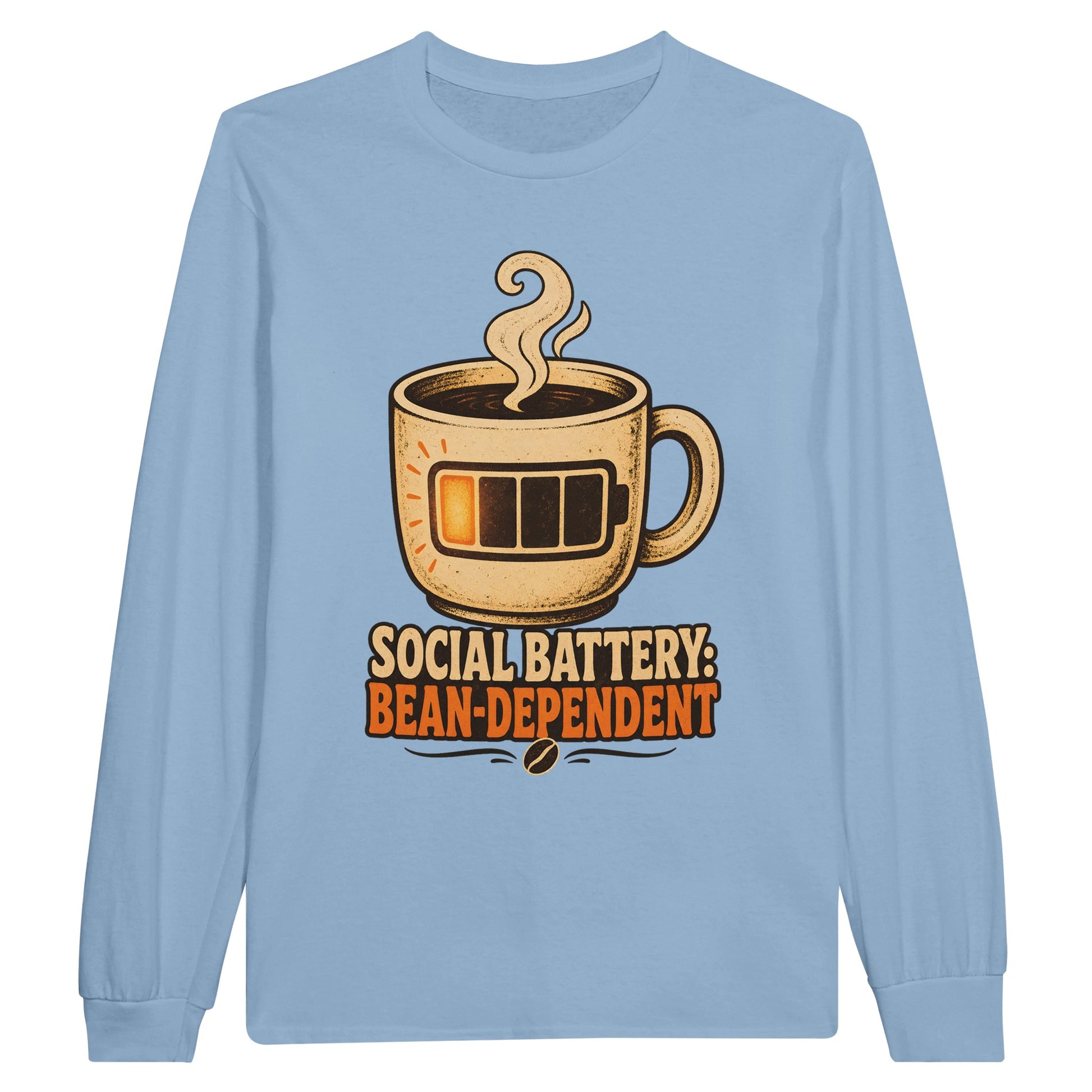 Social Battery: Bean-Dependent Graphic Long-Sleeve T-shirt — product view 8