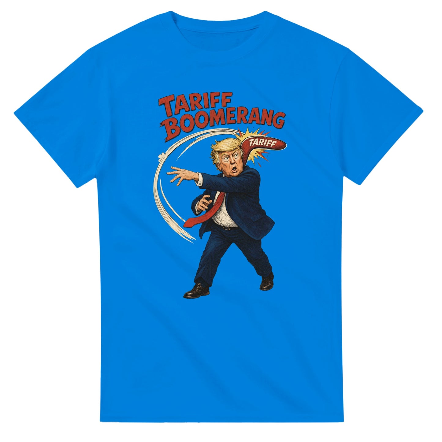 Tariff Boomerang – Trump Political Satire T-shirt — product view 2