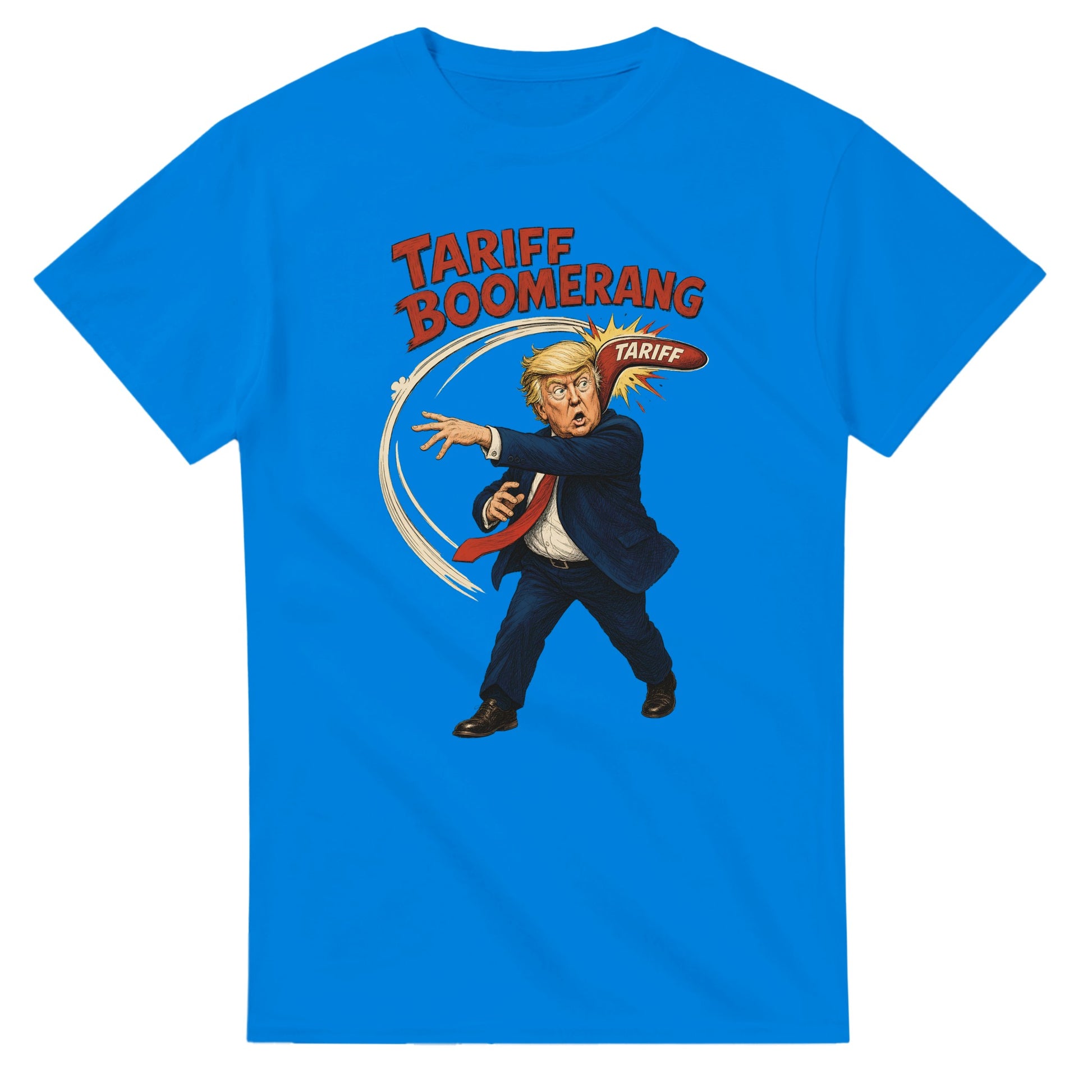 Tariff Boomerang – Trump Political Satire T-shirt — product view 2
