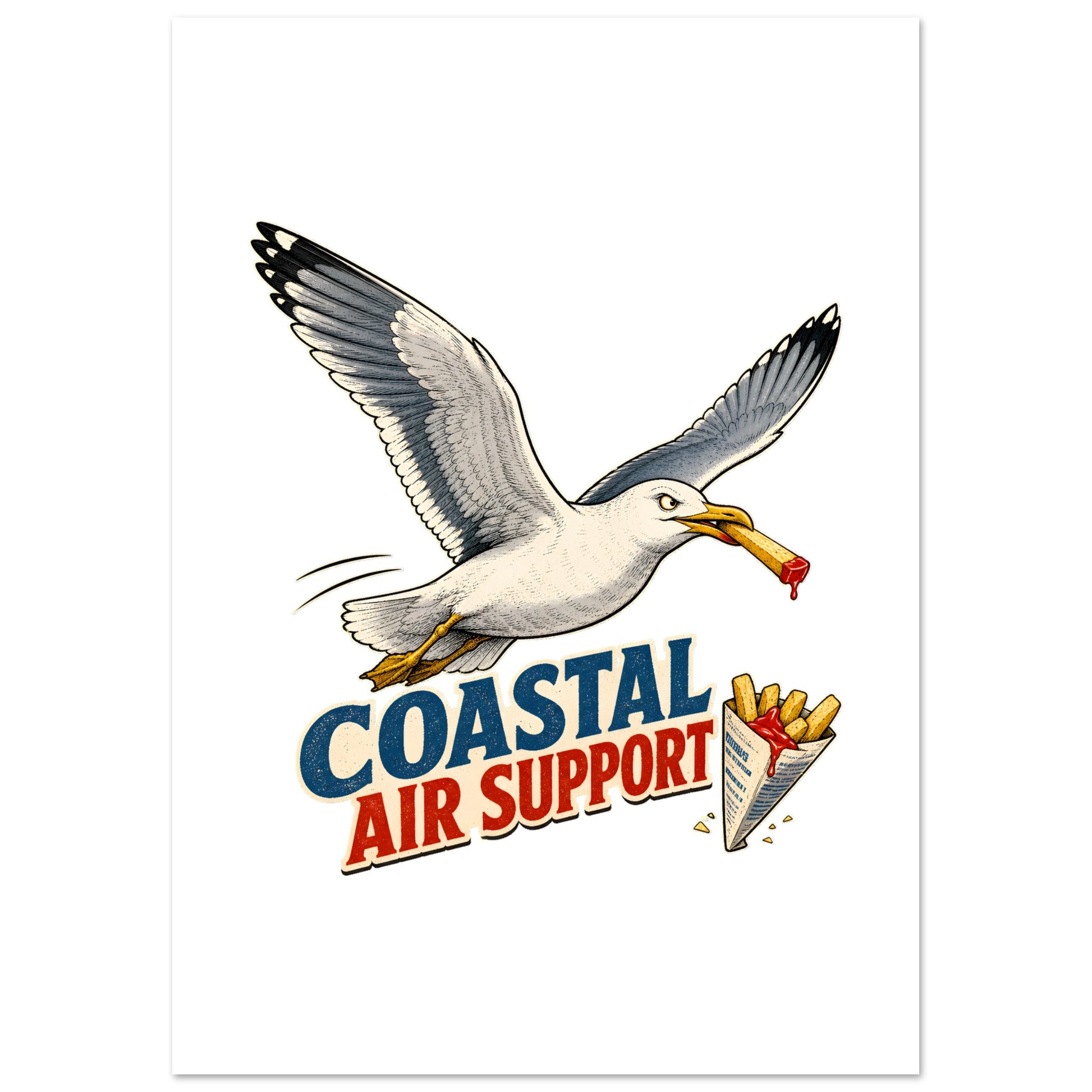 Coastal Air Support Seagull Graphic Poster — product view 2