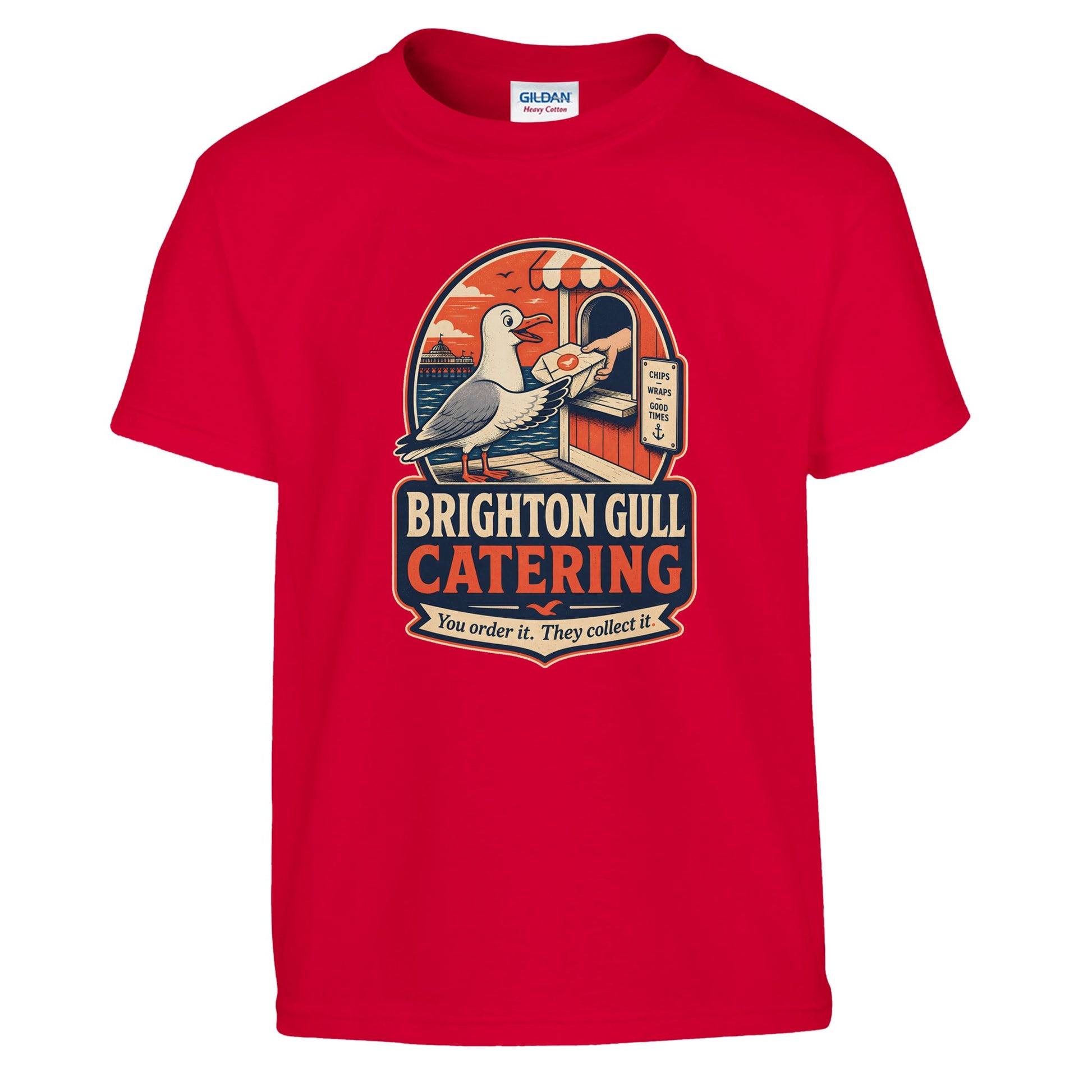 Brighton Gull Catering — Illustrated Kids' T-shirt — product view 5