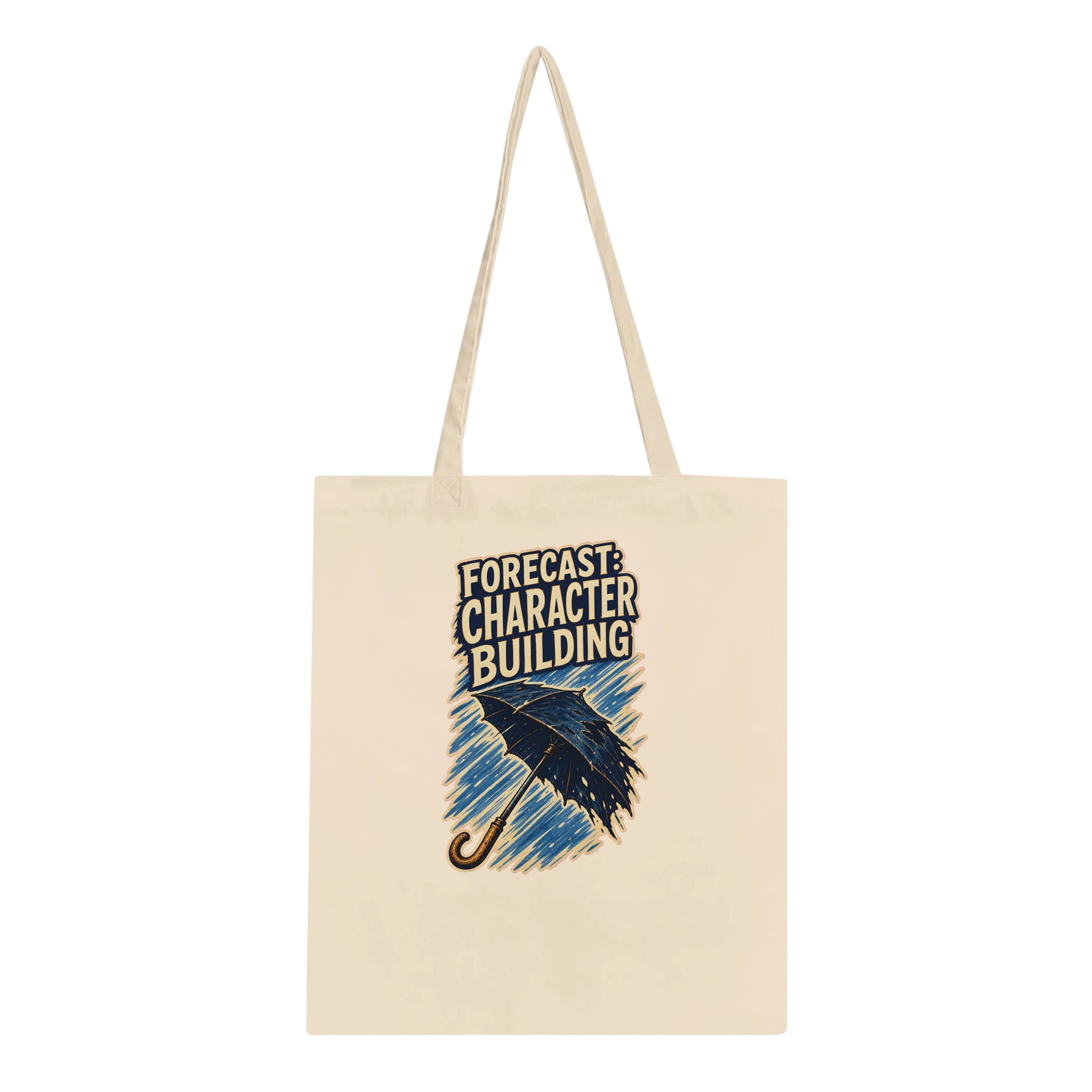 Forecast: Character Building – British Weather Tote Bag — product view 2