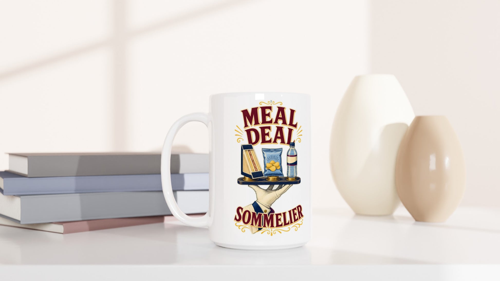 Meal Deal Sommelier British Lunch Design Large Mug — product view 6