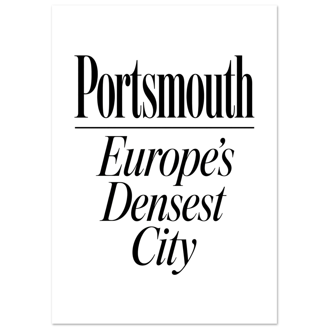 Portsmouth — Europe's Densest City Poster