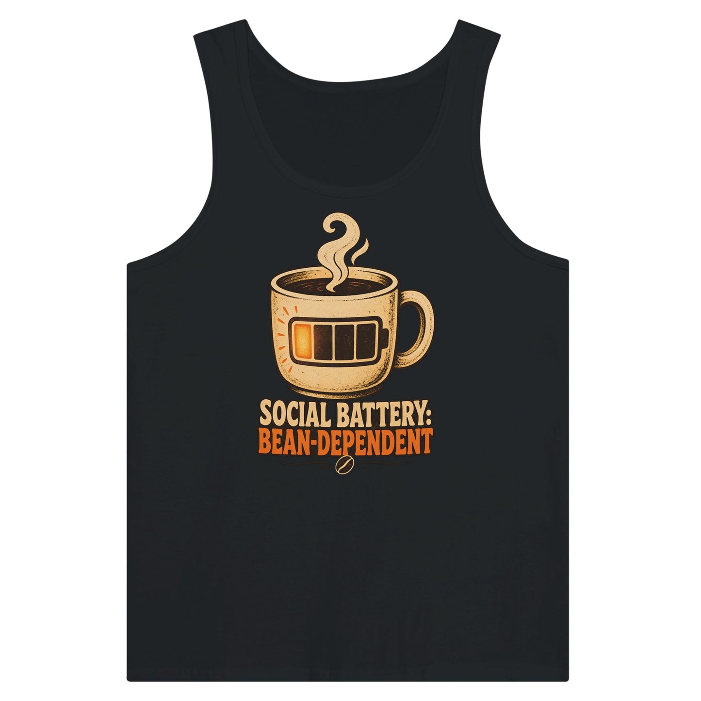 Social Battery: Bean-Dependent Graphic Premium Unisex Tank Top — product view 8