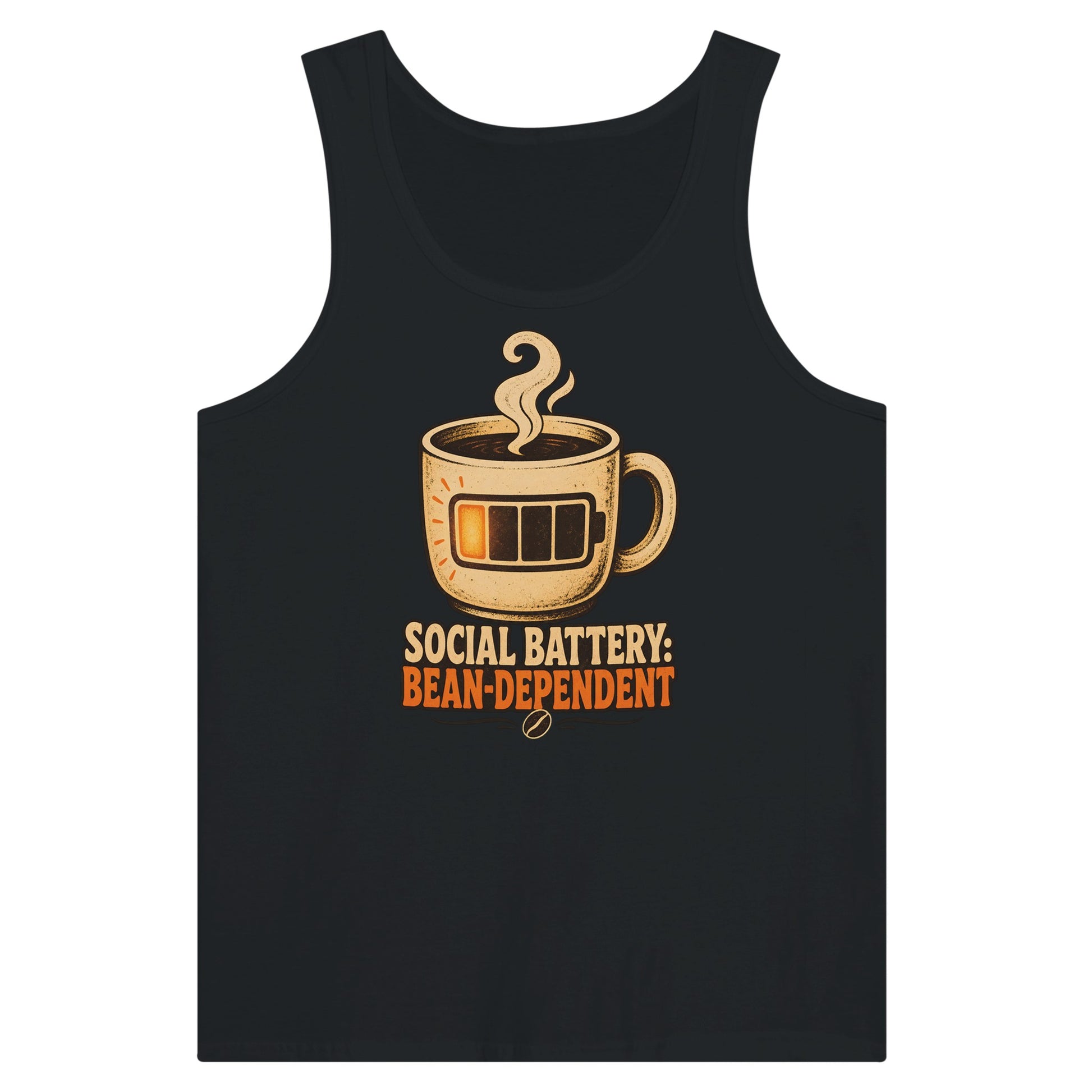 Social Battery: Bean-Dependent Graphic Premium Unisex Tank Top — product view 8