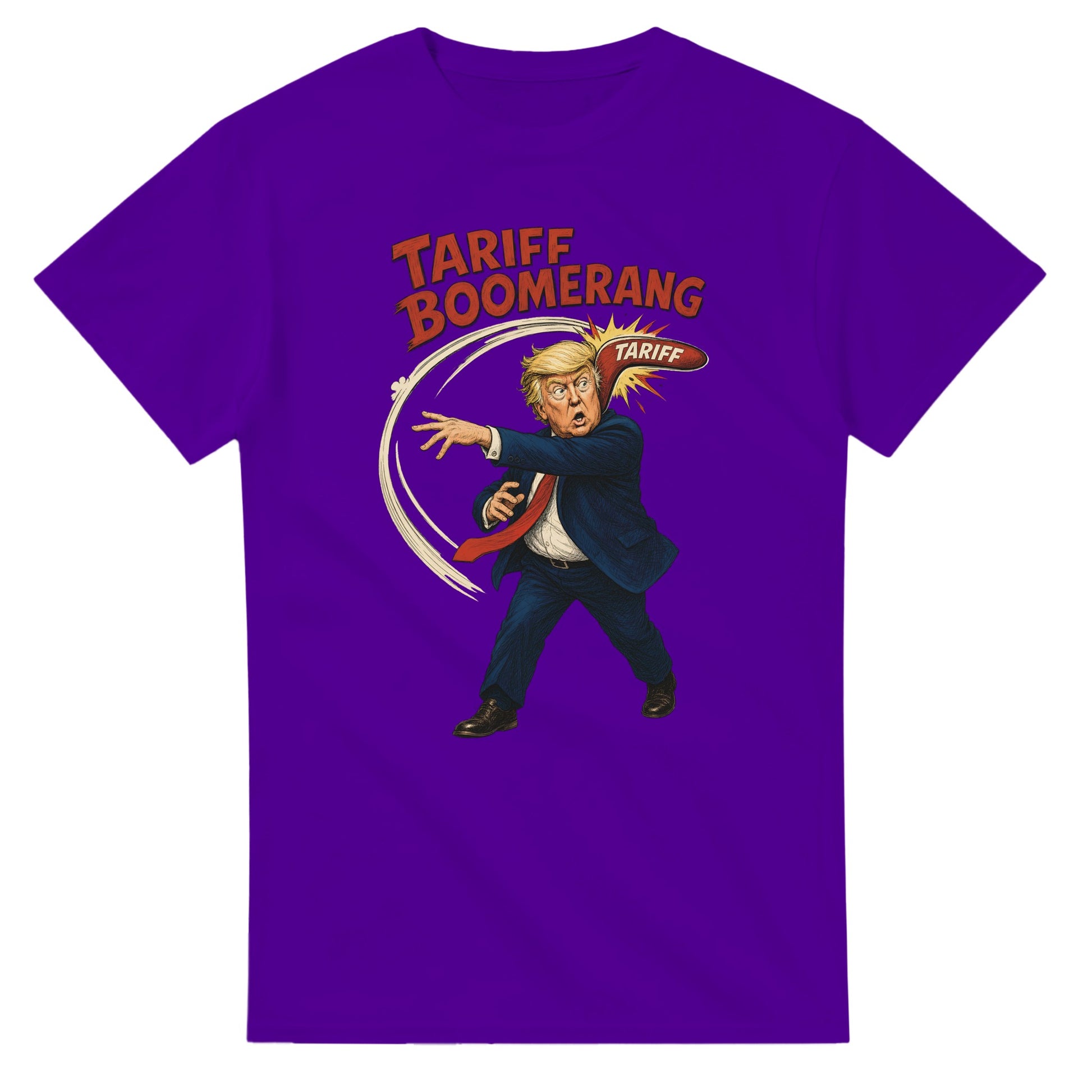 Tariff Boomerang – Trump Political Satire T-shirt — product view 16