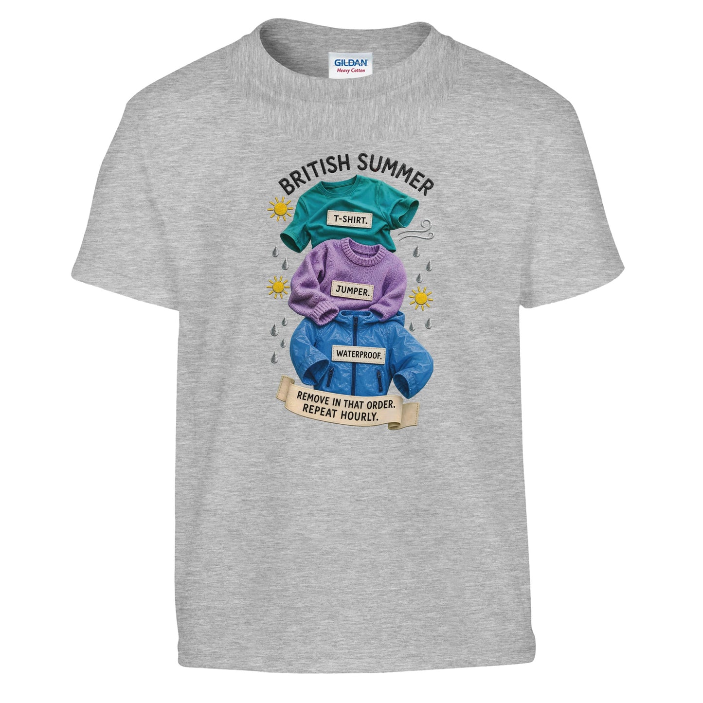 British Summer: Repeat Layers Hourly Kids' T-shirt — product view 4