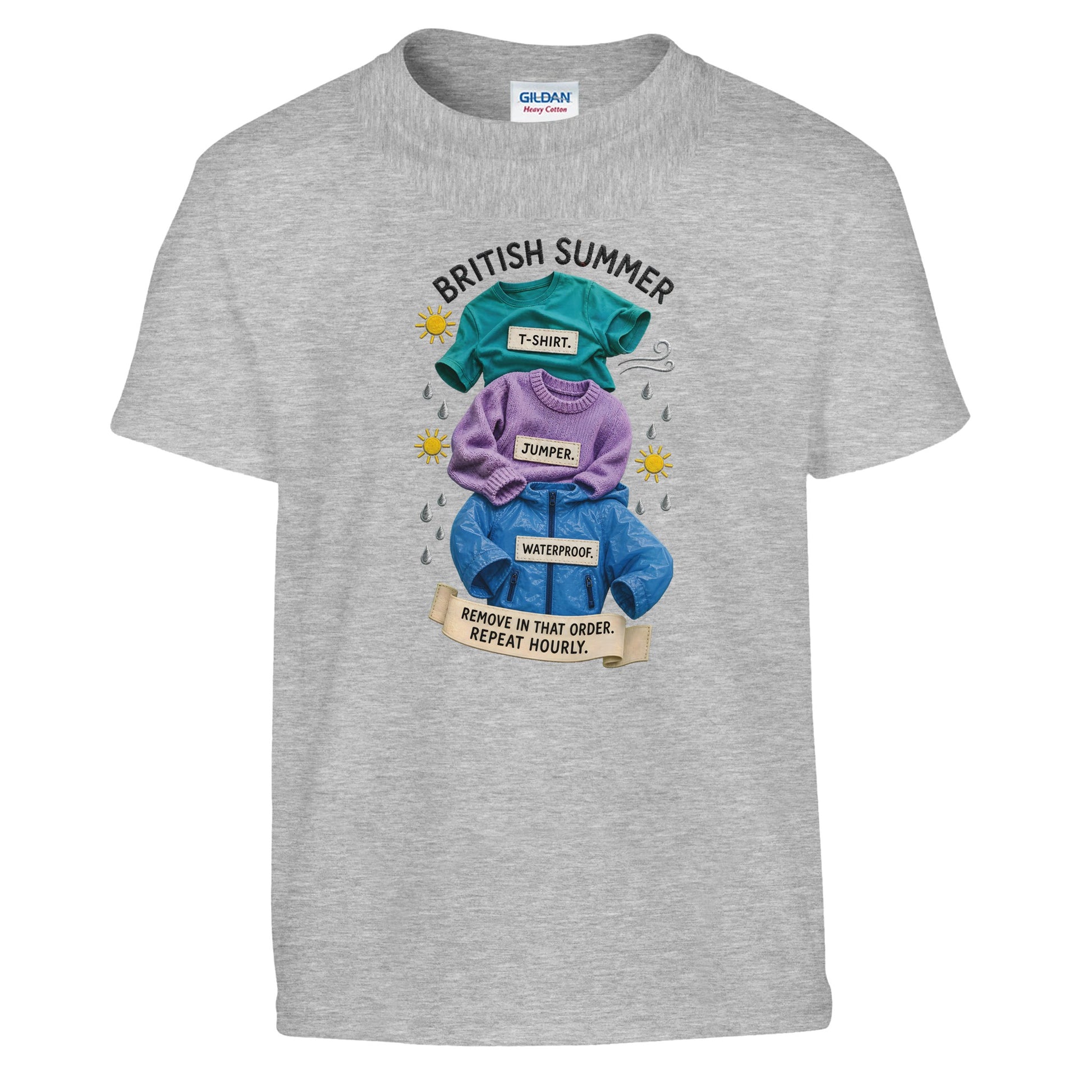 British Summer: Repeat Layers Hourly Kids' T-shirt — product view 4