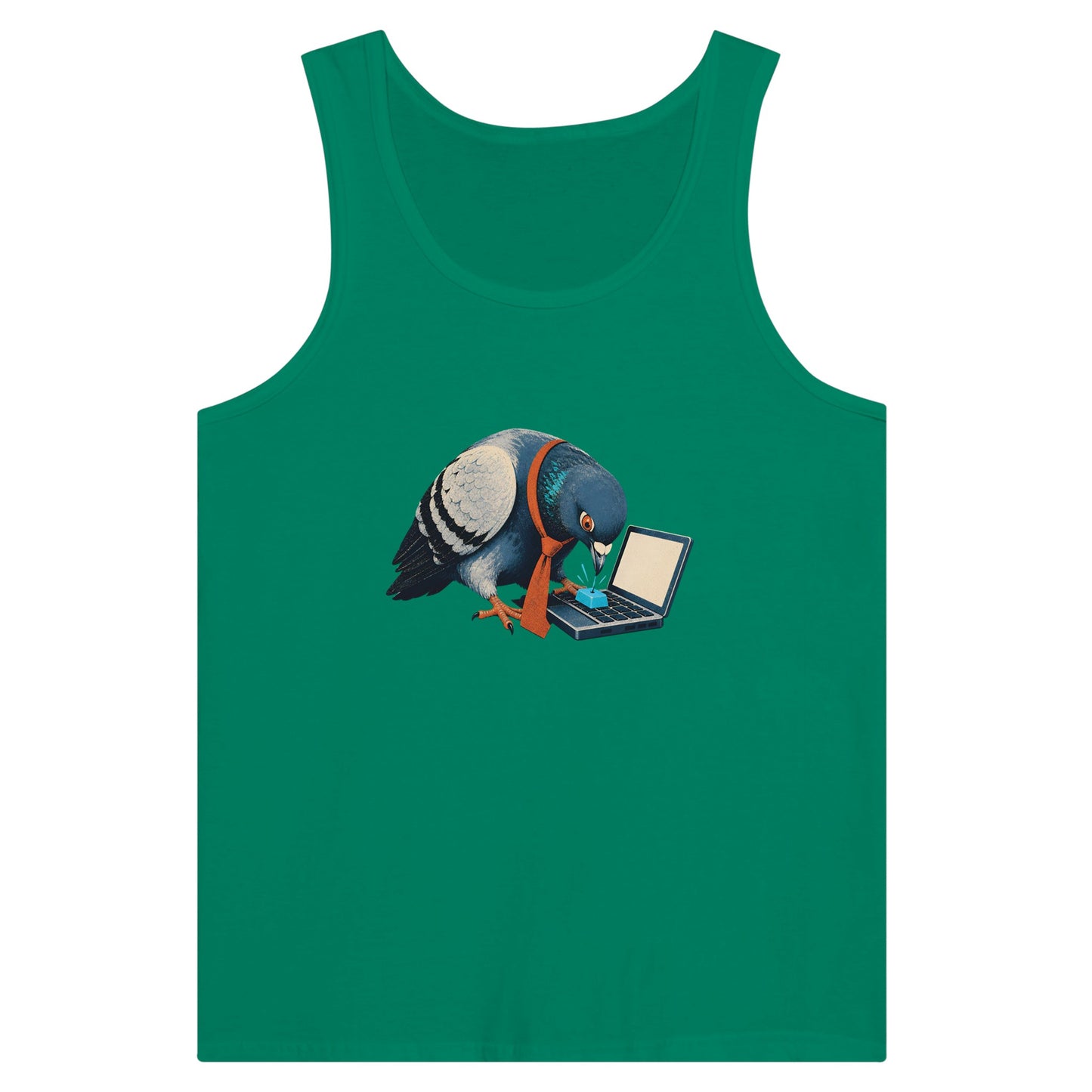Pigeon Hits Send Premium Unisex Tank Top — product view 10