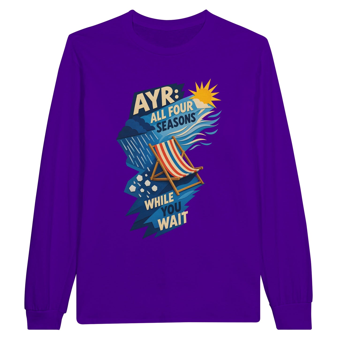 Ayr: All Four Seasons While You Wait Long-Sleeve T-shirt — product view 13