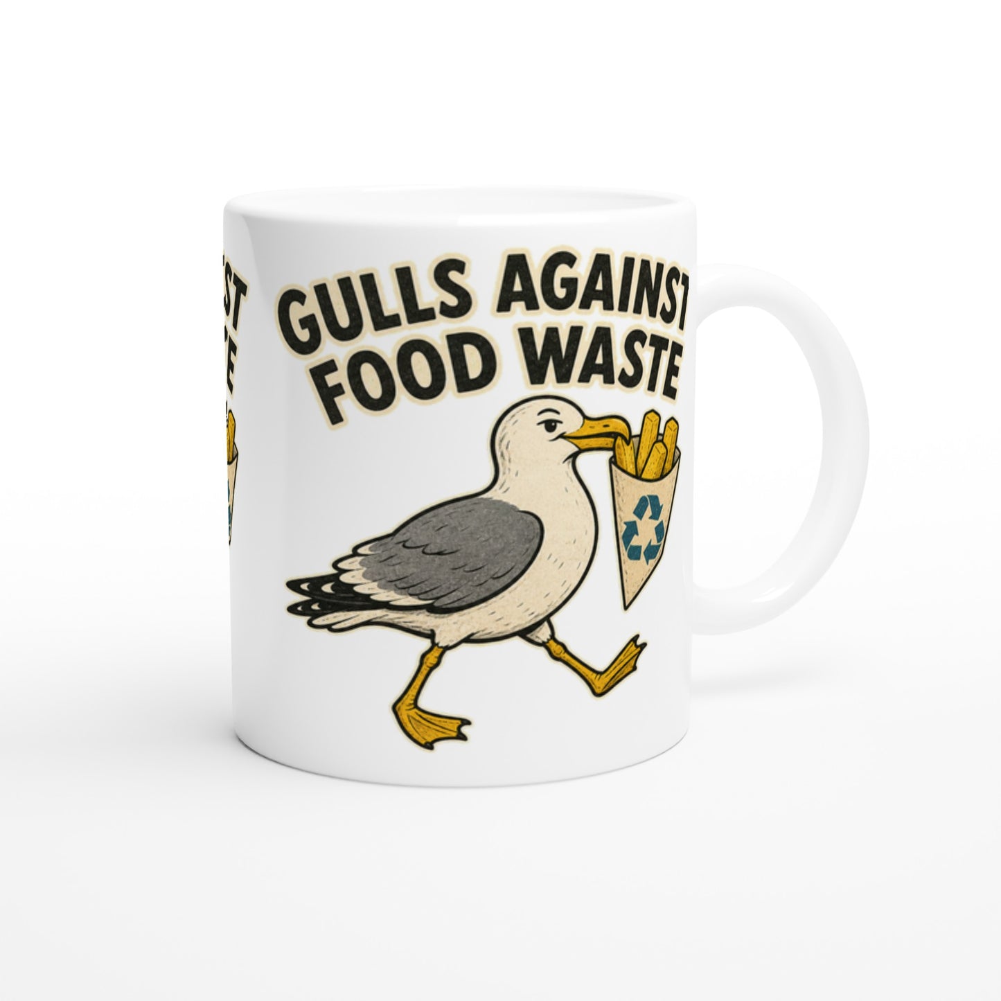 Gulls Against Food Waste Graphic Mug — product view 1