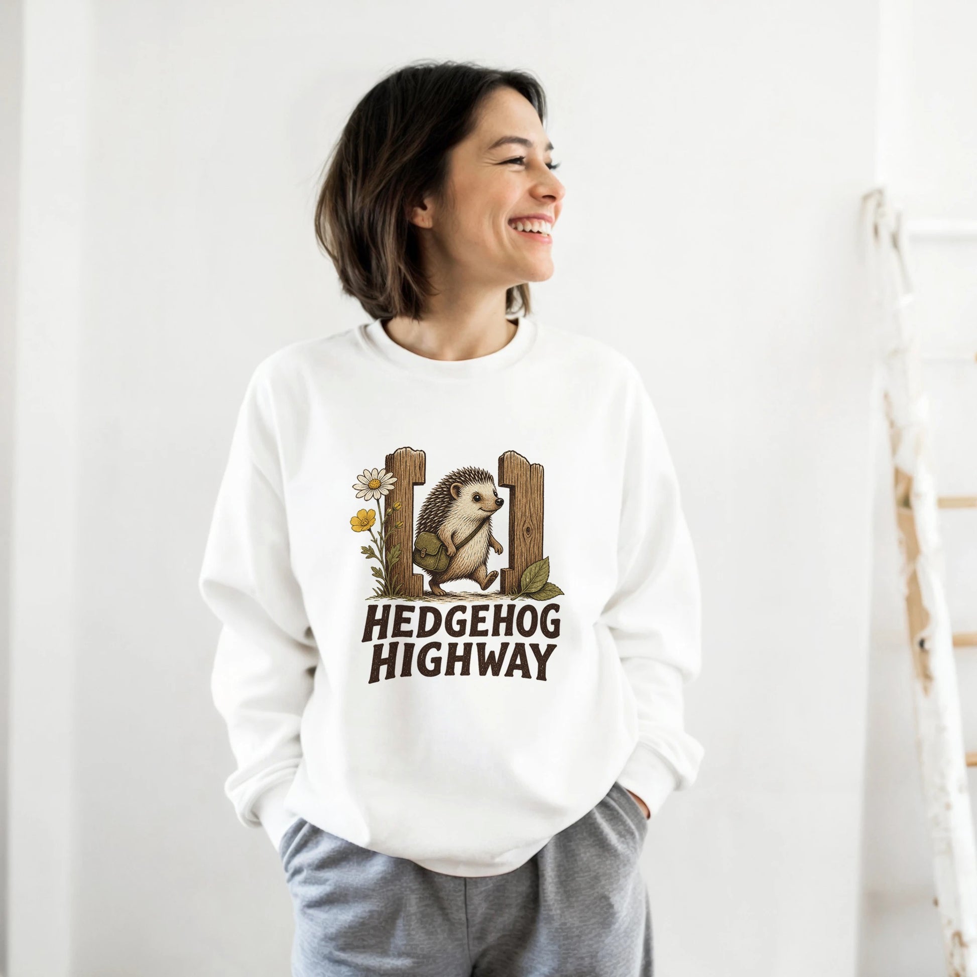 Hedgehog Highway Garden Graphic Sweatshirt — product view 4