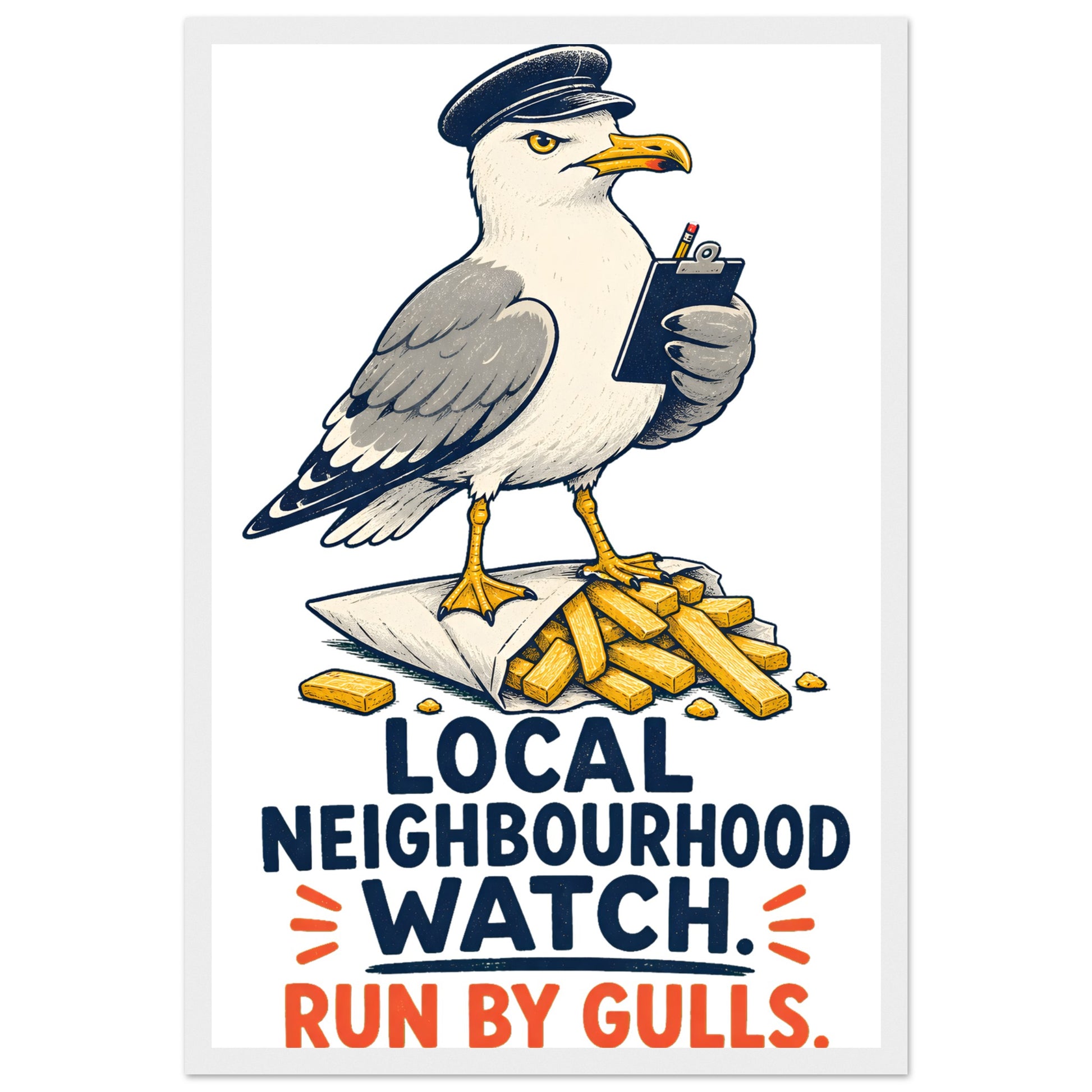 Local Neighbourhood Watch: Run by Gulls Framed Wall Art — product view 1