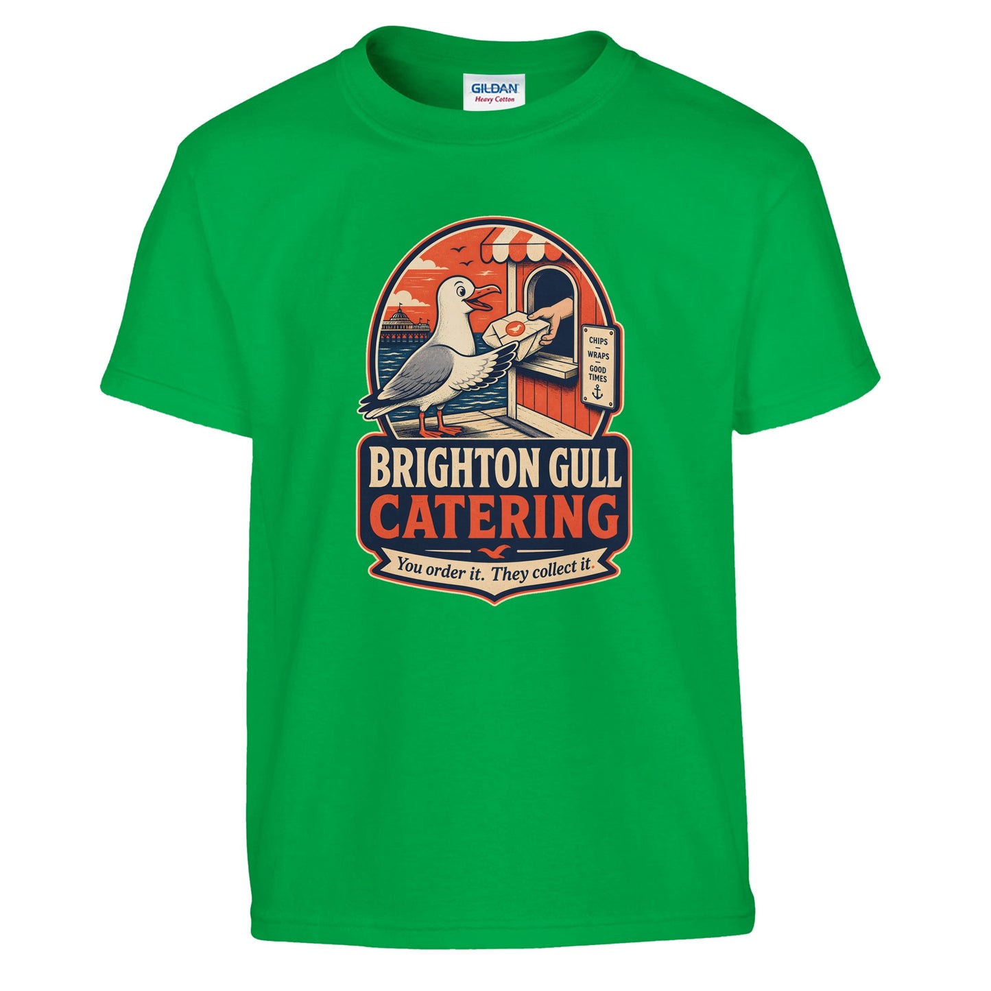 Brighton Gull Catering — Illustrated Kids' T-shirt — product view 8