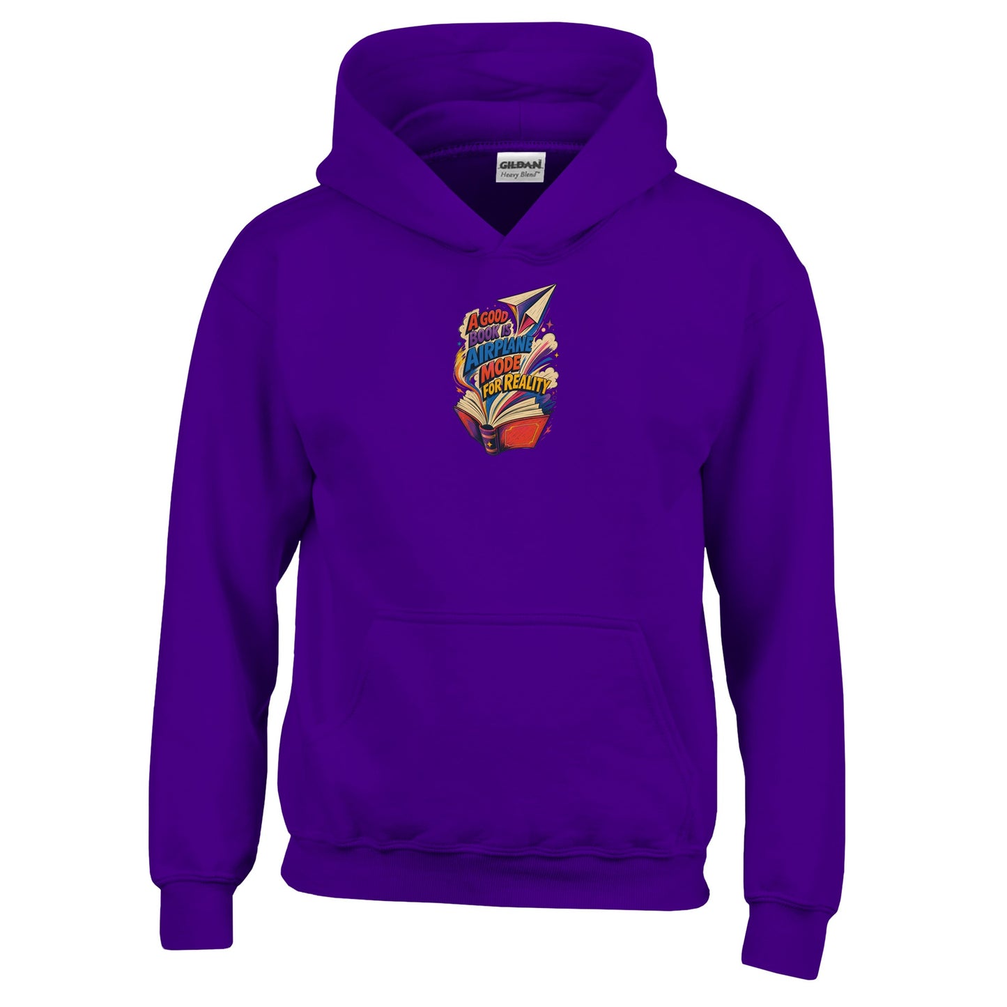 A Good Book Is Airplane Mode for Reality Kids' Hoodie — product view 10